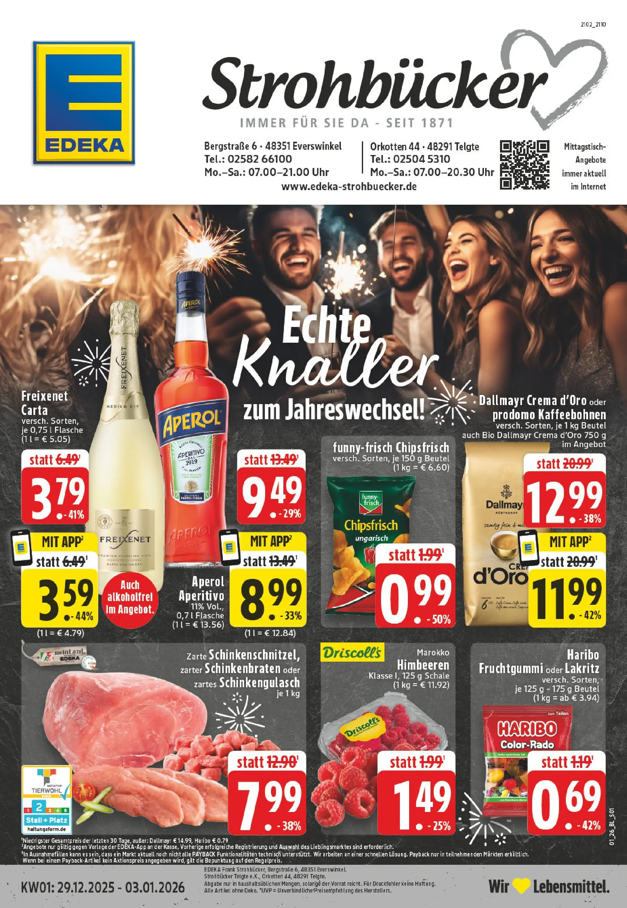 Edeka prospekt Telgte	 (ab 28.12.2025) » Angebote Online | Seite: 1 | Produkte: Haribo, Freixenet, Dallmayr, Uhr