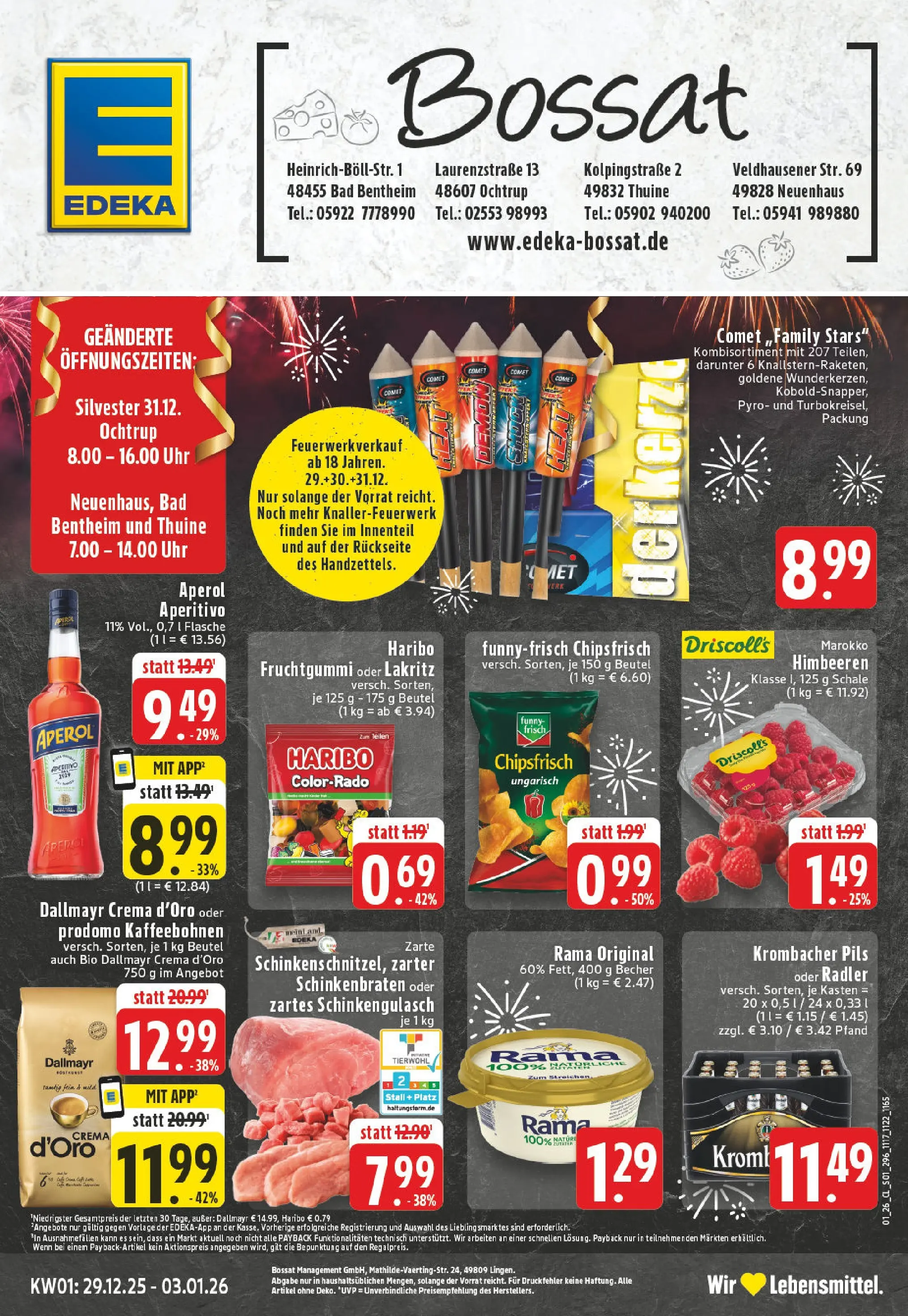 Edeka prospekt Ochtrup	 (ab 28.12.2025) » Angebote Online | Seite: 1 | Produkte: Margarine, Haribo, Chips, Uhr
