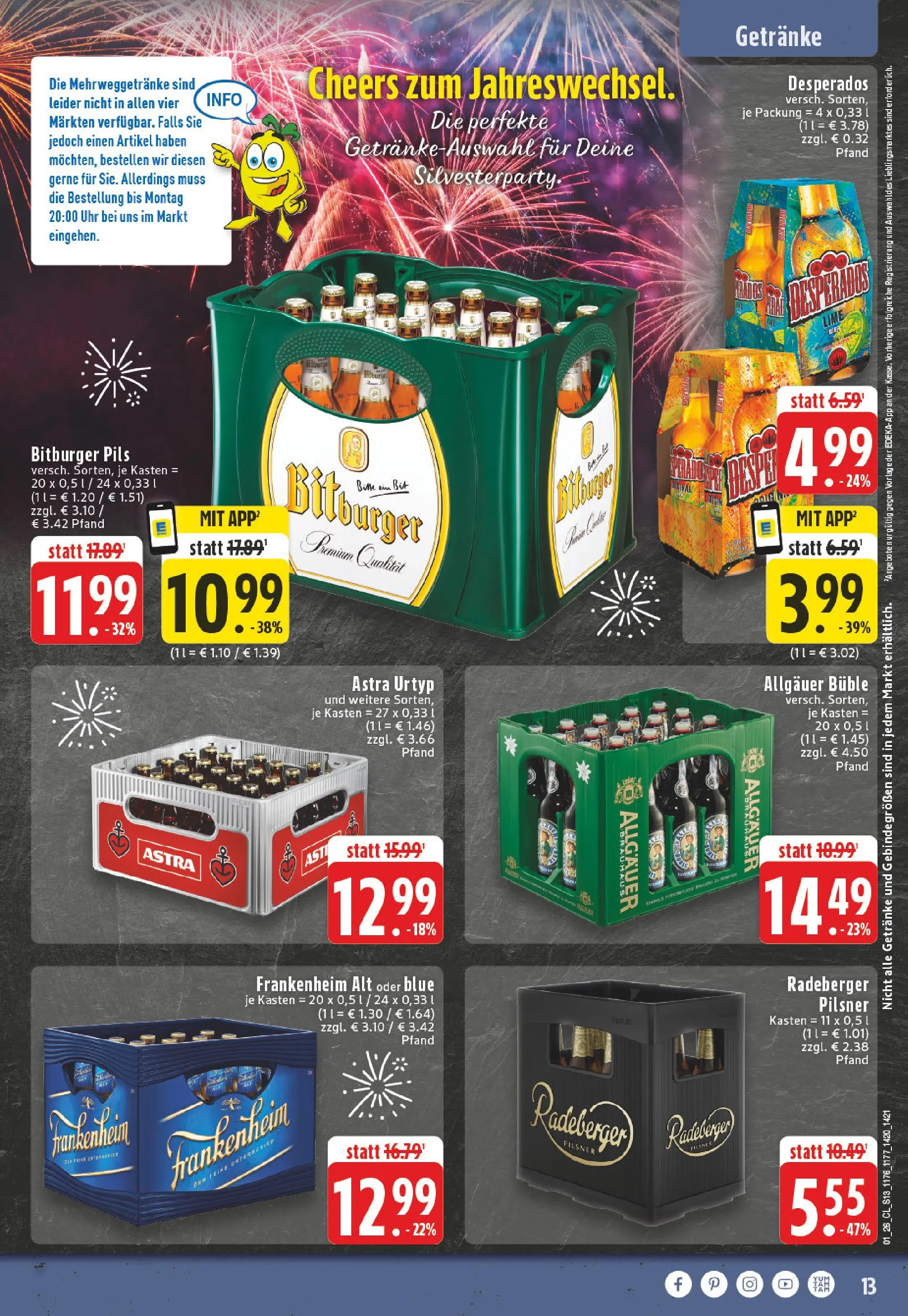 Edeka prospekt Welver	 (ab 28.12.2025) » Angebote Online | Seite: 13 | Produkte: Bitburger, Pils, Astra, Uhr