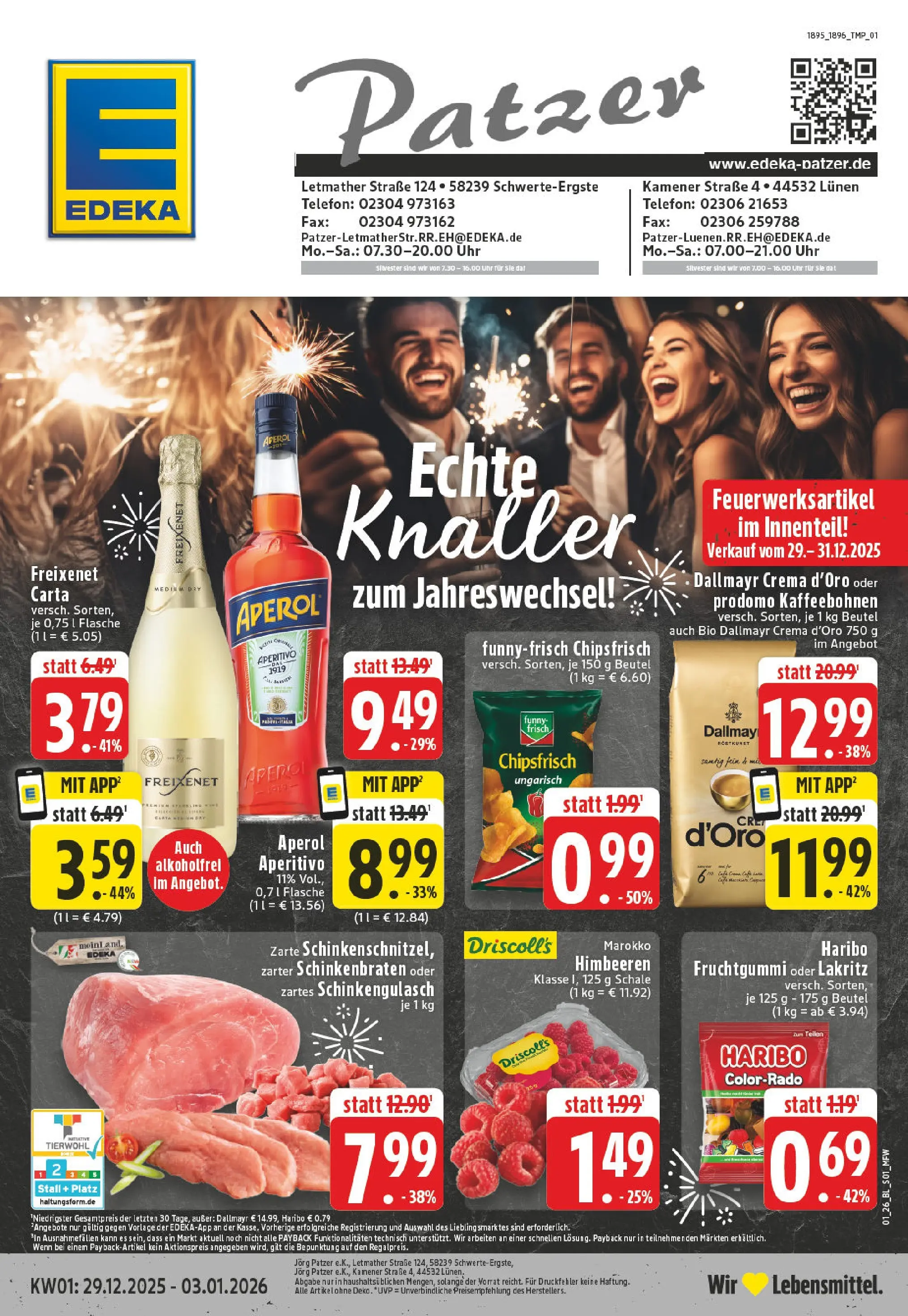 Edeka prospekt Schwerte - Ergste	 (ab 28.12.2025) » Angebote Online | Seite: 1 | Produkte: Haribo, Freixenet, Dallmayr, Telefon