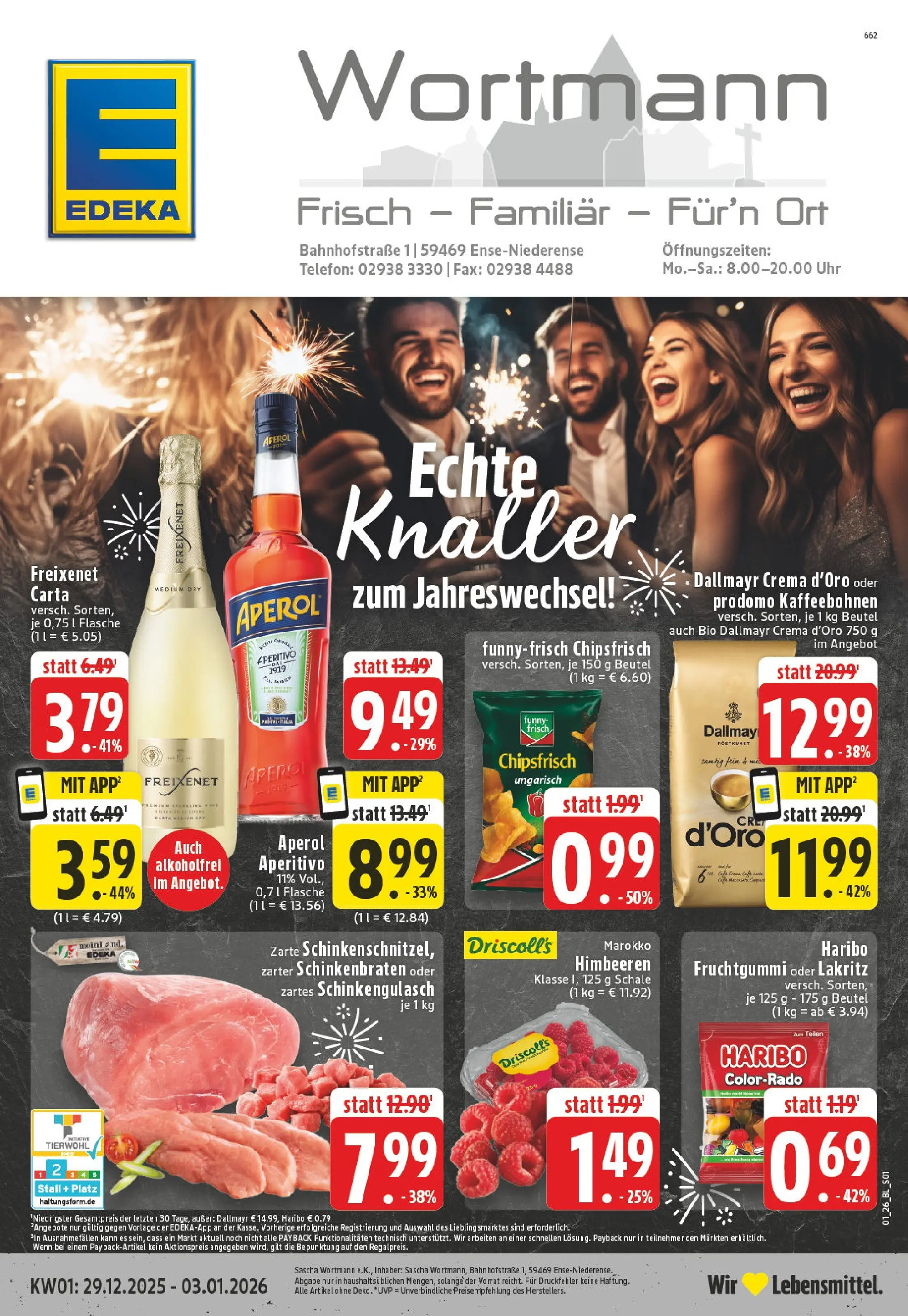 Edeka prospekt Ense-Niederense	 (ab 28.12.2025) » Angebote Online | Seite: 1 | Produkte: Himbeeren, Freixenet, Telefon, Uhr