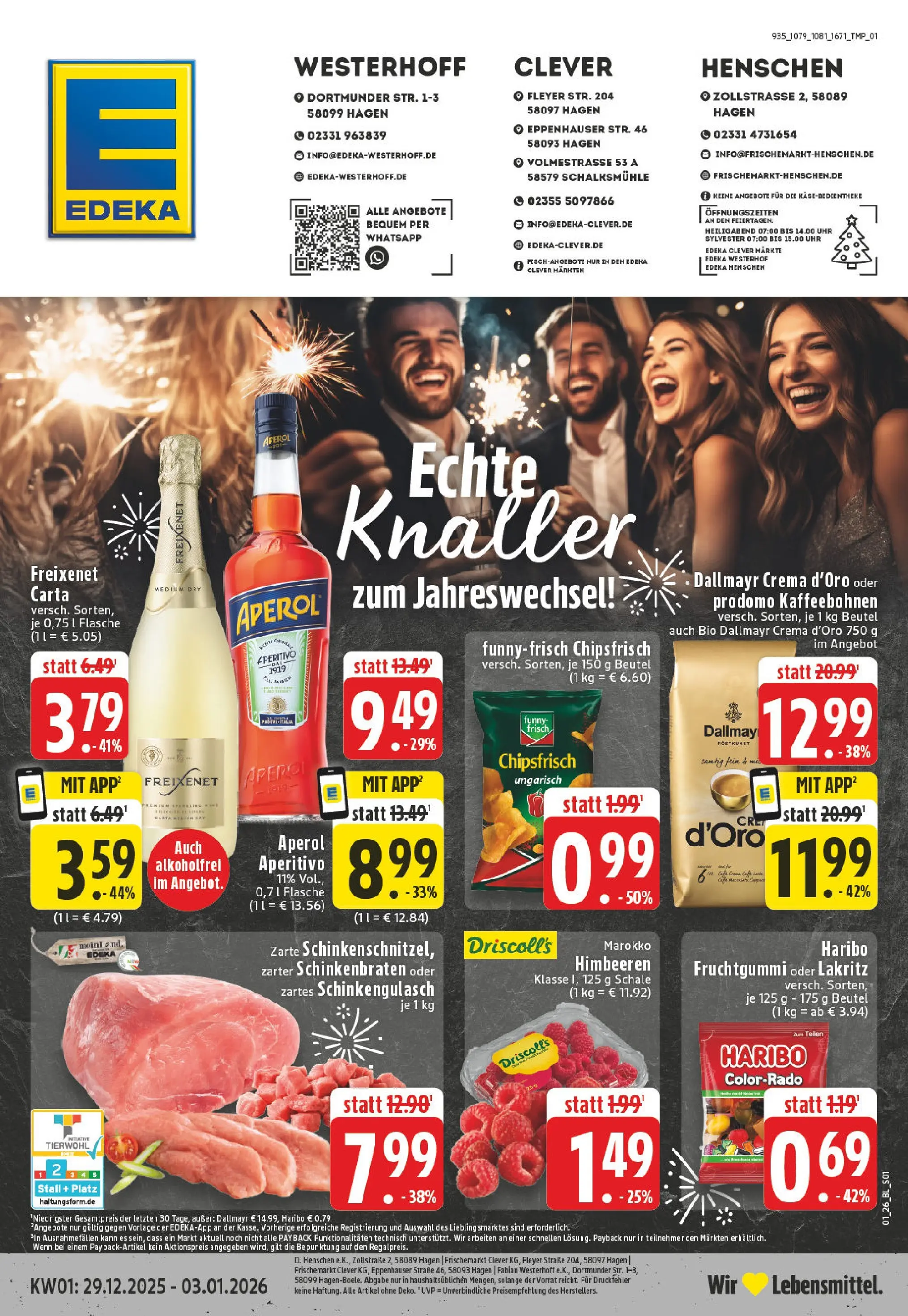 Edeka prospekt Hagen-Eppenhausen	 (ab 28.12.2025) » Angebote Online | Seite: 1 | Produkte: Haribo, Freixenet, Aperol, Chips