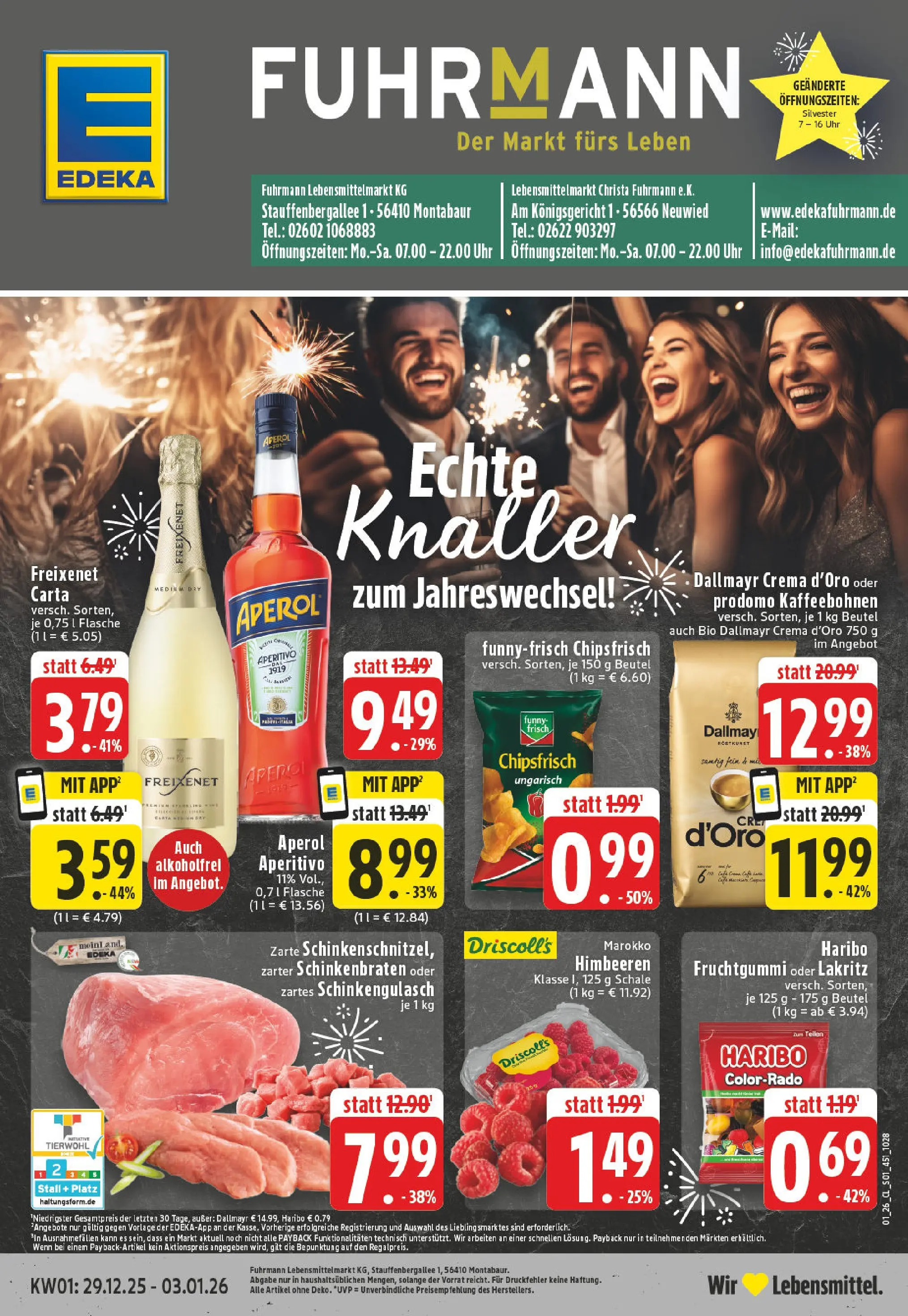 Edeka prospekt Neuwied	 (ab 28.12.2025) » Angebote Online | Seite: 1 | Produkte: Himbeeren, Funny frisch, Dallmayr, Aperol