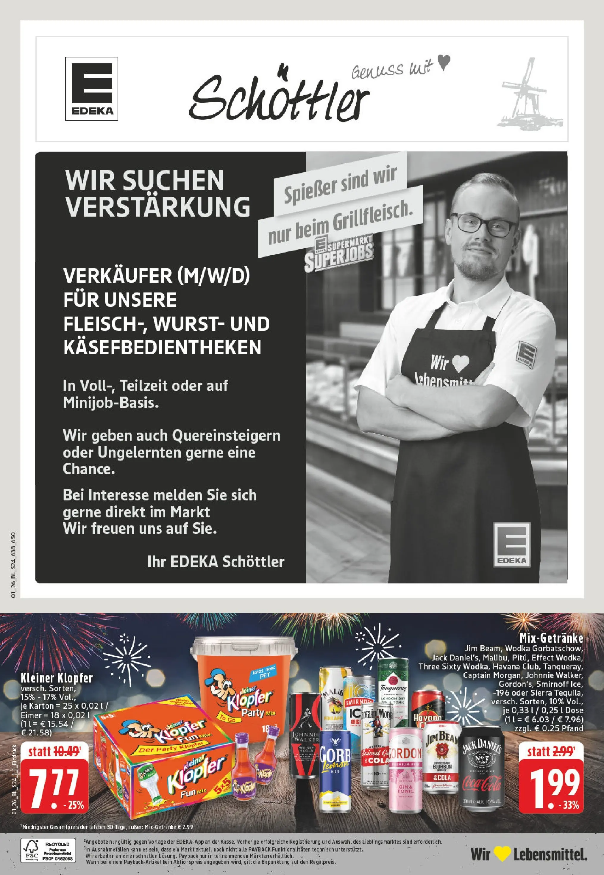 Edeka prospekt Reken - Maria Veen	 (ab 28.12.2025) » Angebote Online | Seite: 26 | Produkte: Jim beam, Wurst, Smirnoff, Wodka