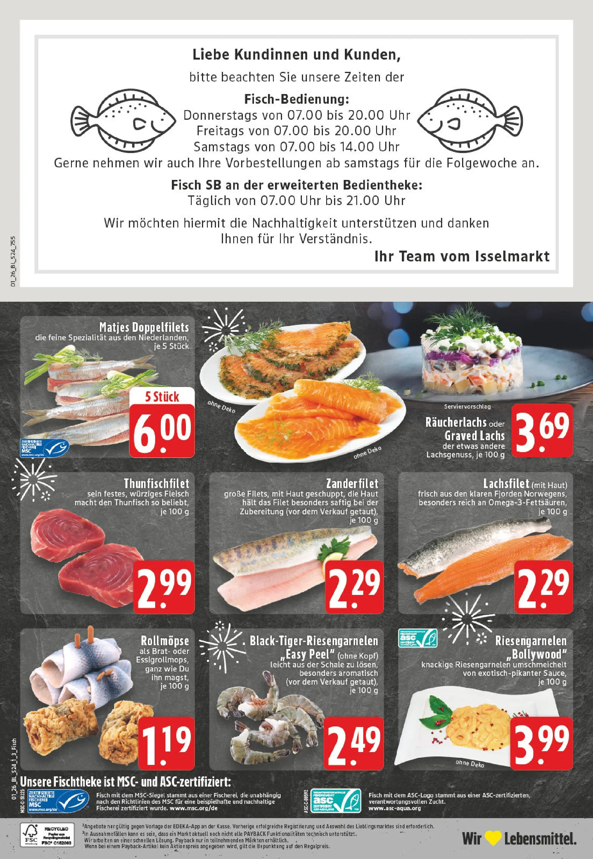 Edeka prospekt Fröndenberg	 (ab 28.12.2025) » Angebote Online | Seite: 26 | Produkte: Thunfisch, Lachs, Räucherlachs, Fleisch