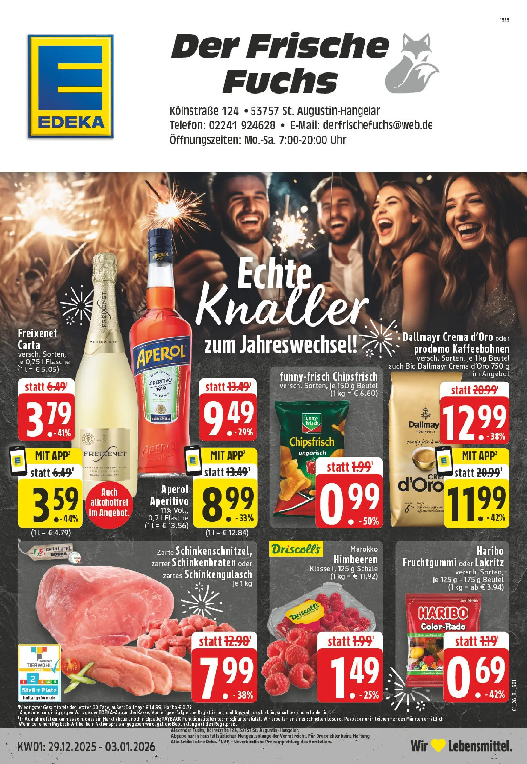 Edeka prospekt Sank Augustin	 (ab 28.12.2025) » Angebote Online | Seite: 1 | Produkte: Himbeeren, Haribo, Chips, Telefon