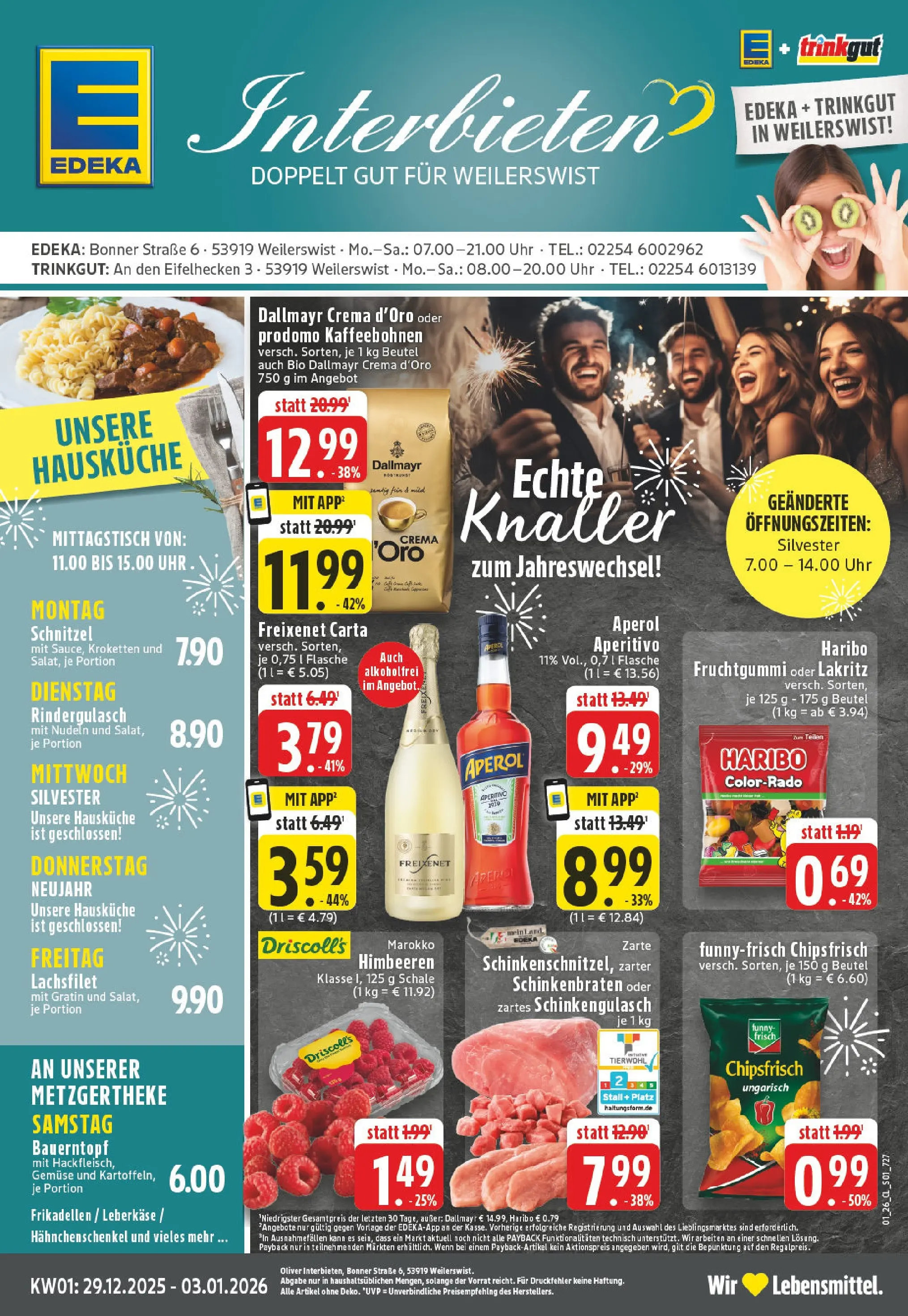 Edeka prospekt Weilerswist	 (ab 28.12.2025) » Angebote Online | Seite: 1 | Produkte: Haribo, Funny frisch, Gemüse, Hackfleisch