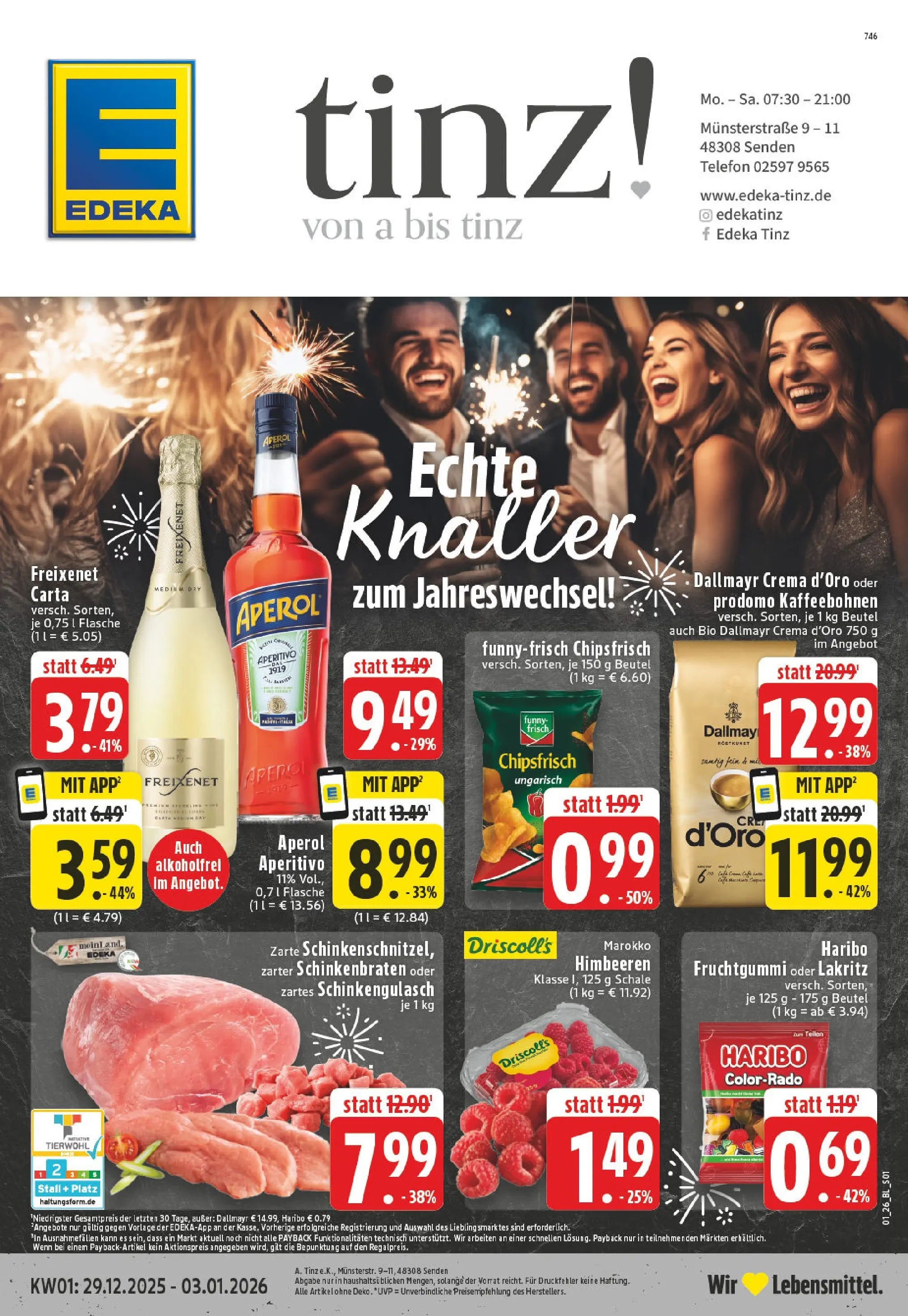 Edeka prospekt Senden	 (ab 28.12.2025) » Angebote Online | Seite: 1 | Produkte: Himbeeren, Freixenet, Funny frisch, Dallmayr