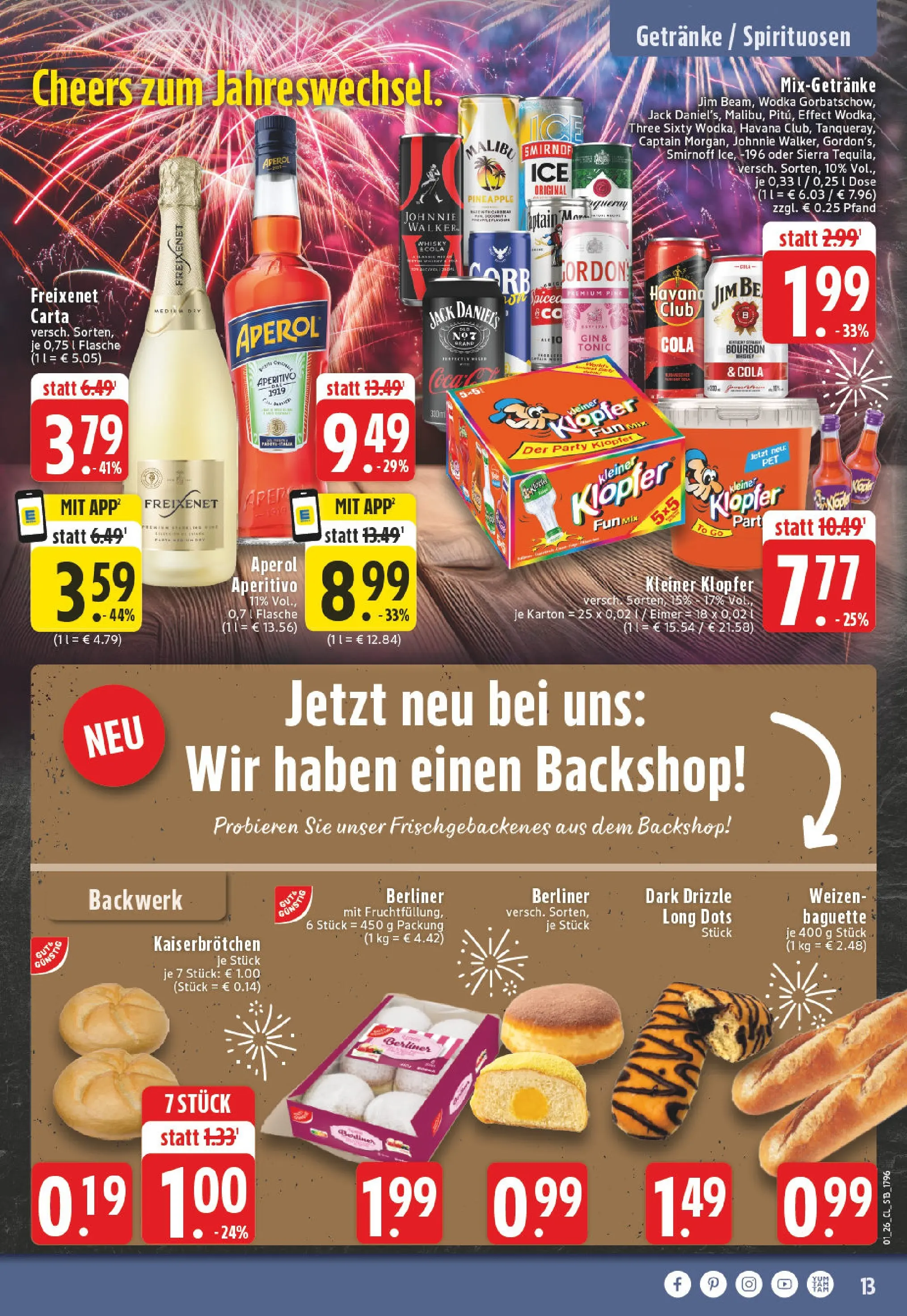 Edeka prospekt Verl	 (ab 28.12.2025) » Angebote Online | Seite: 13 | Produkte: Whisky, Baguette, Wodka, Johnnie walker