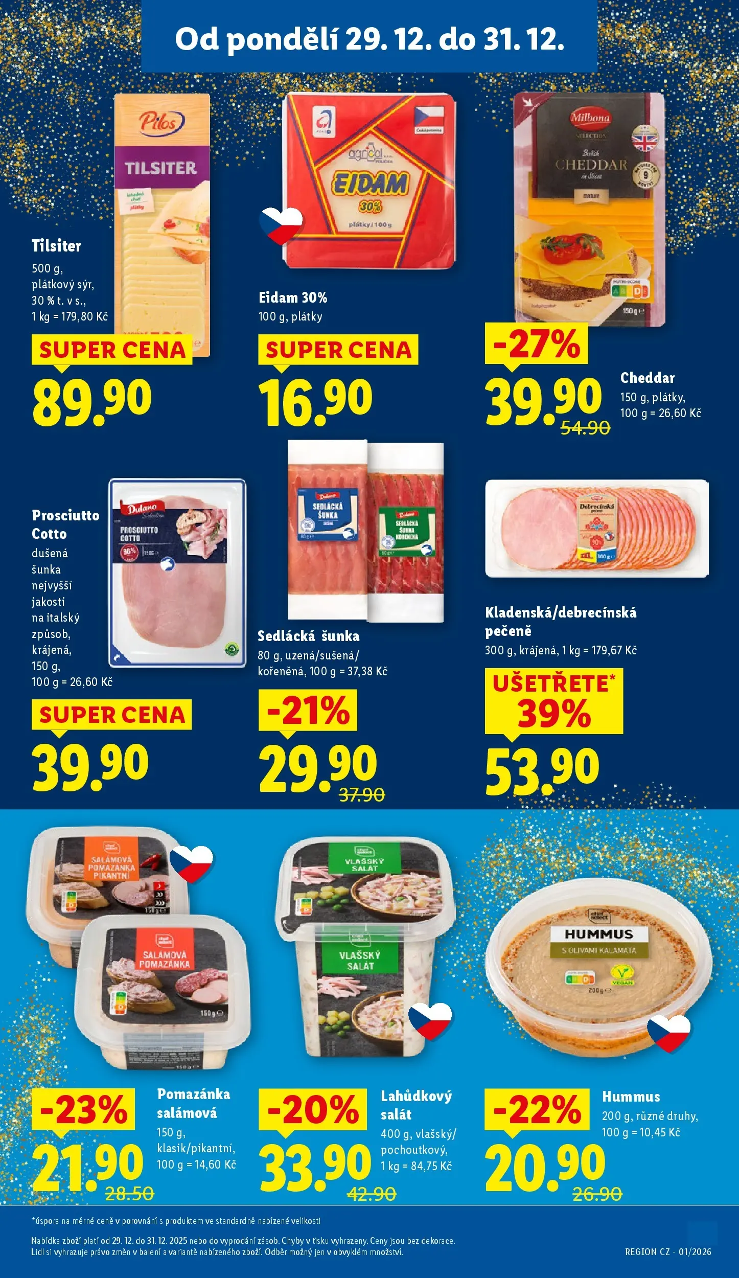 Lidl leták od 28.12.2025 - Nový akční leták | Strana: 15 | Produkty: Vegan, Hummus, Šunka, Cotto