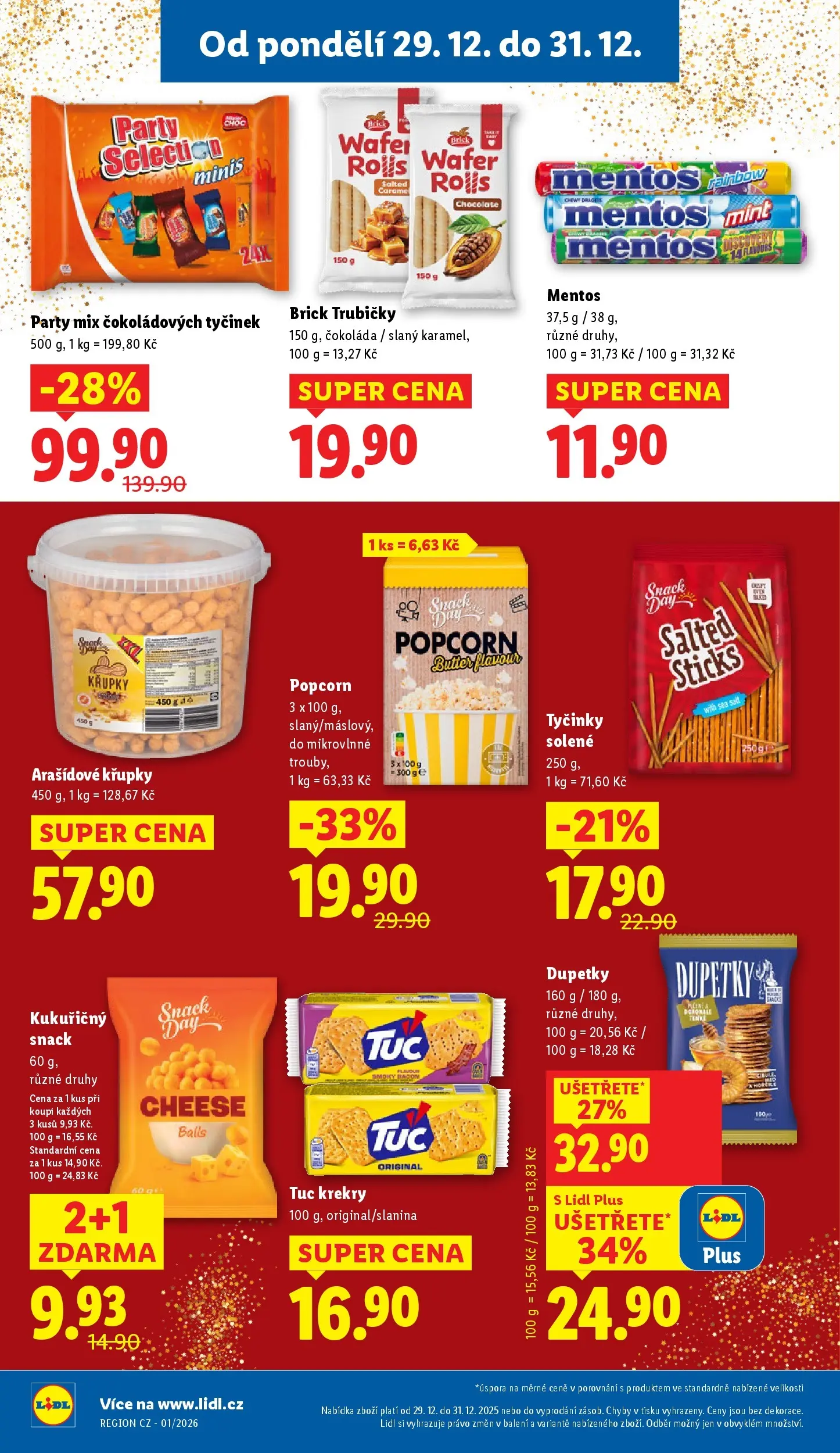 Lidl leták od 28.12.2025 - Nový akční leták | Strana: 18 | Produkty: Čokoláda, Tyčinky, Popcorn, Dupetky