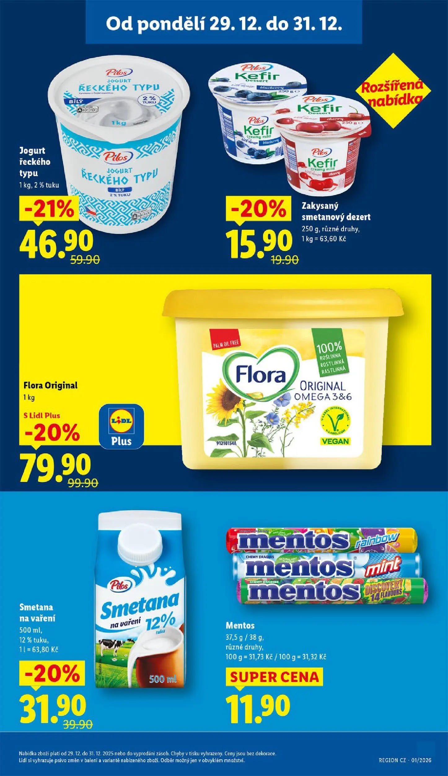 Lidl leták od 28.12.2025 - Nový akční leták | Strana: 29 | Produkty: Jogurt, Smetana, Smetana na vaření, Flora