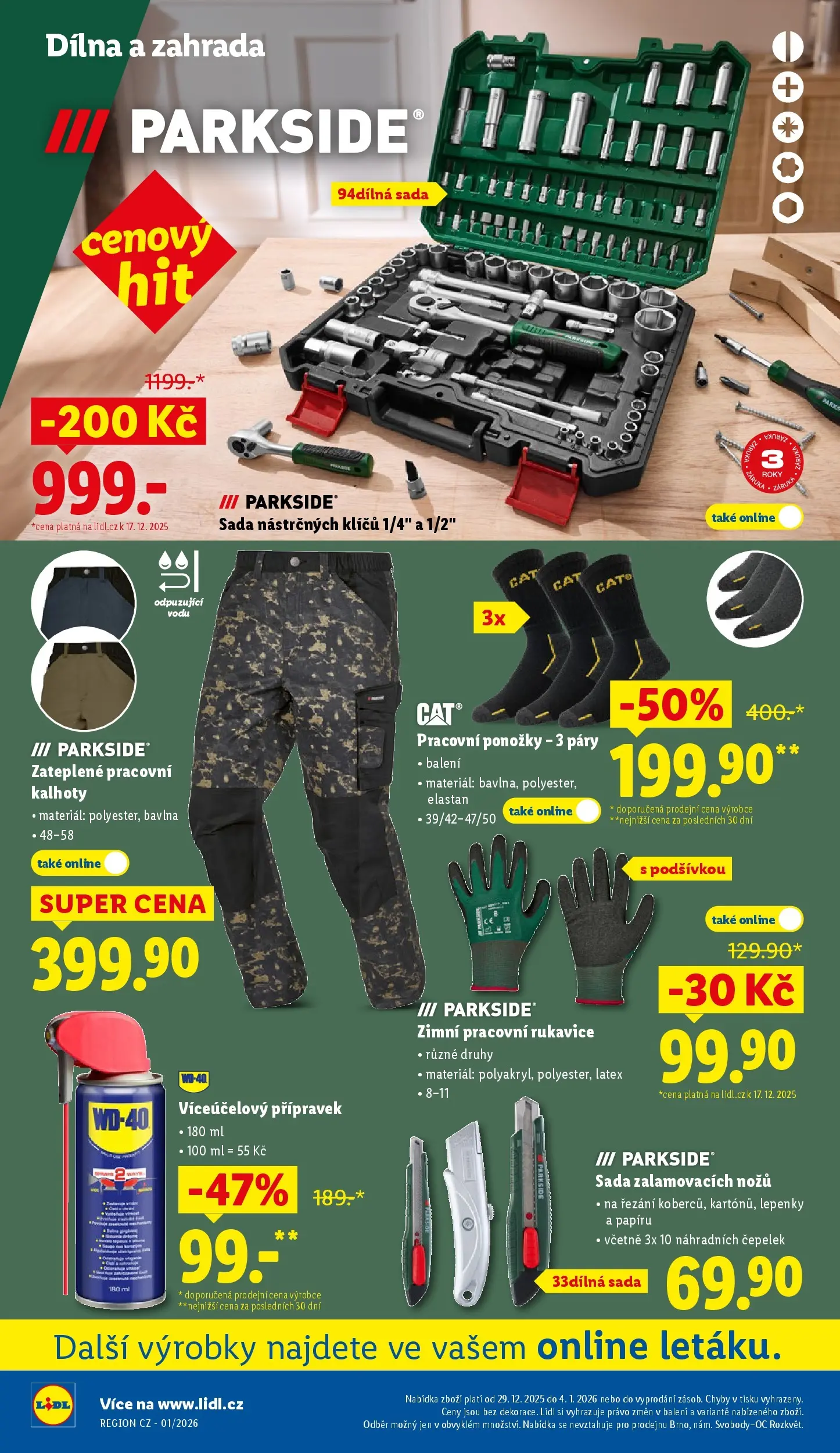 Lidl leták od 28.12.2025 - Nový akční leták | Strana: 36 | Produkty: Kalhoty, Parkside, Zahrada, WD-40