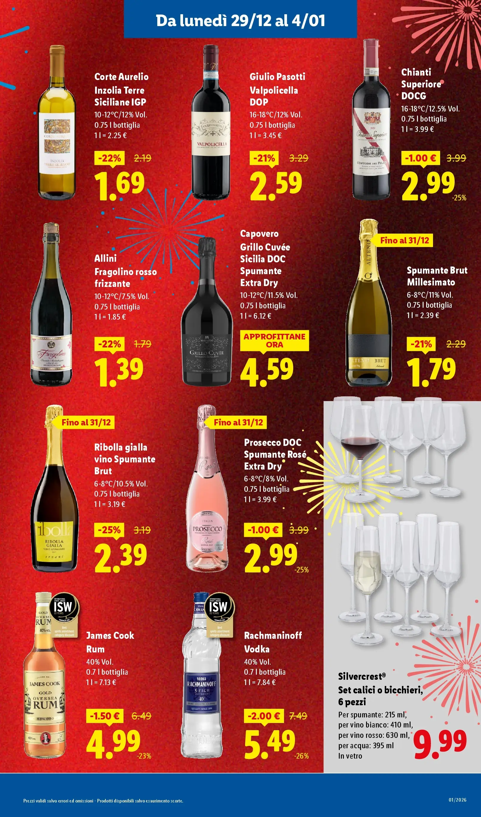 LIDL volantino della prossima settimana dal ﻿28/12/2025﻿ 📣 | Pagina: 11 | Prodotti: Acqua, Rum, Spumante, Bottiglia