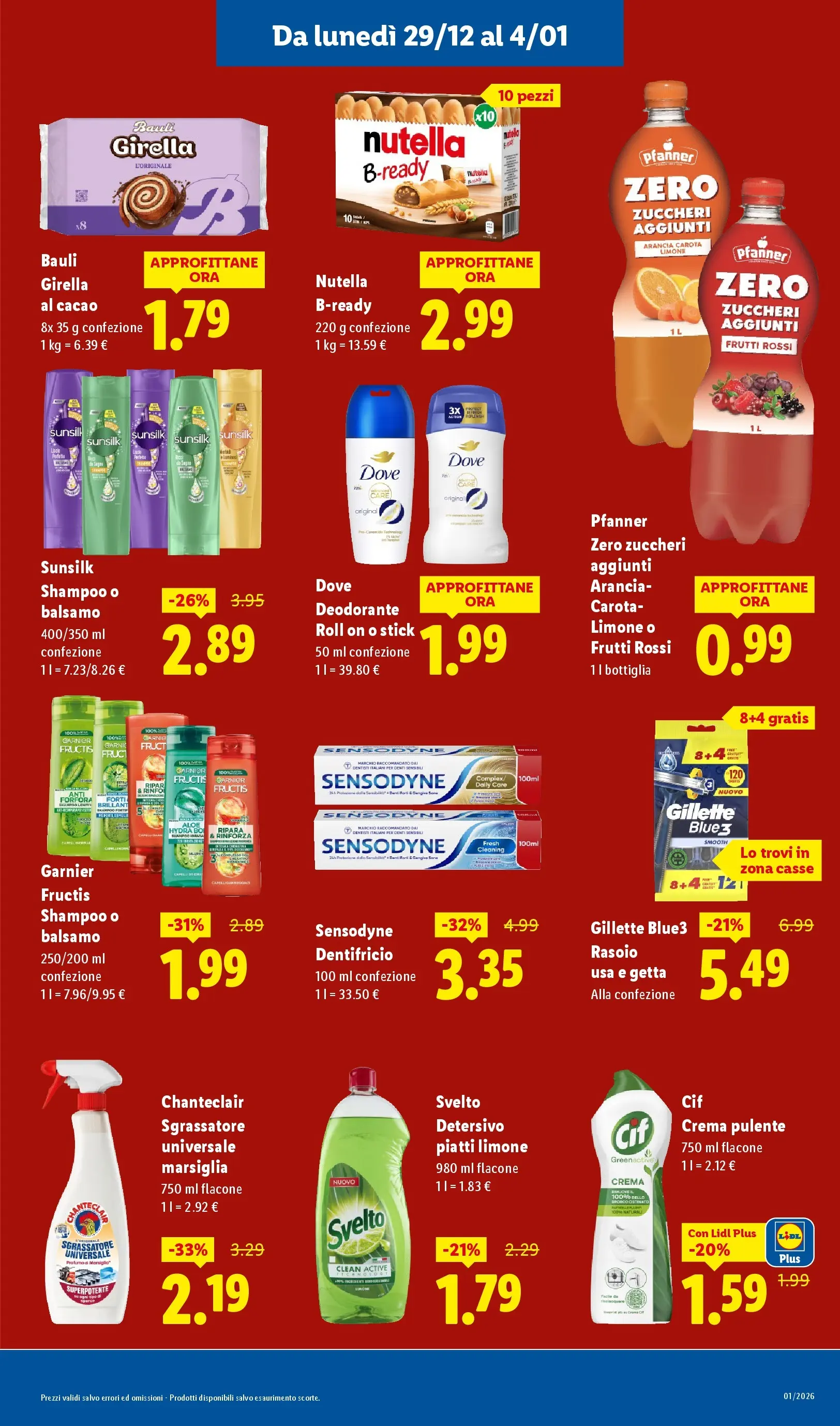 LIDL volantino della prossima settimana dal ﻿28/12/2025﻿ 📣 | Pagina: 13 | Prodotti: Dentifricio, Carota, Sgrassatore, Nutella