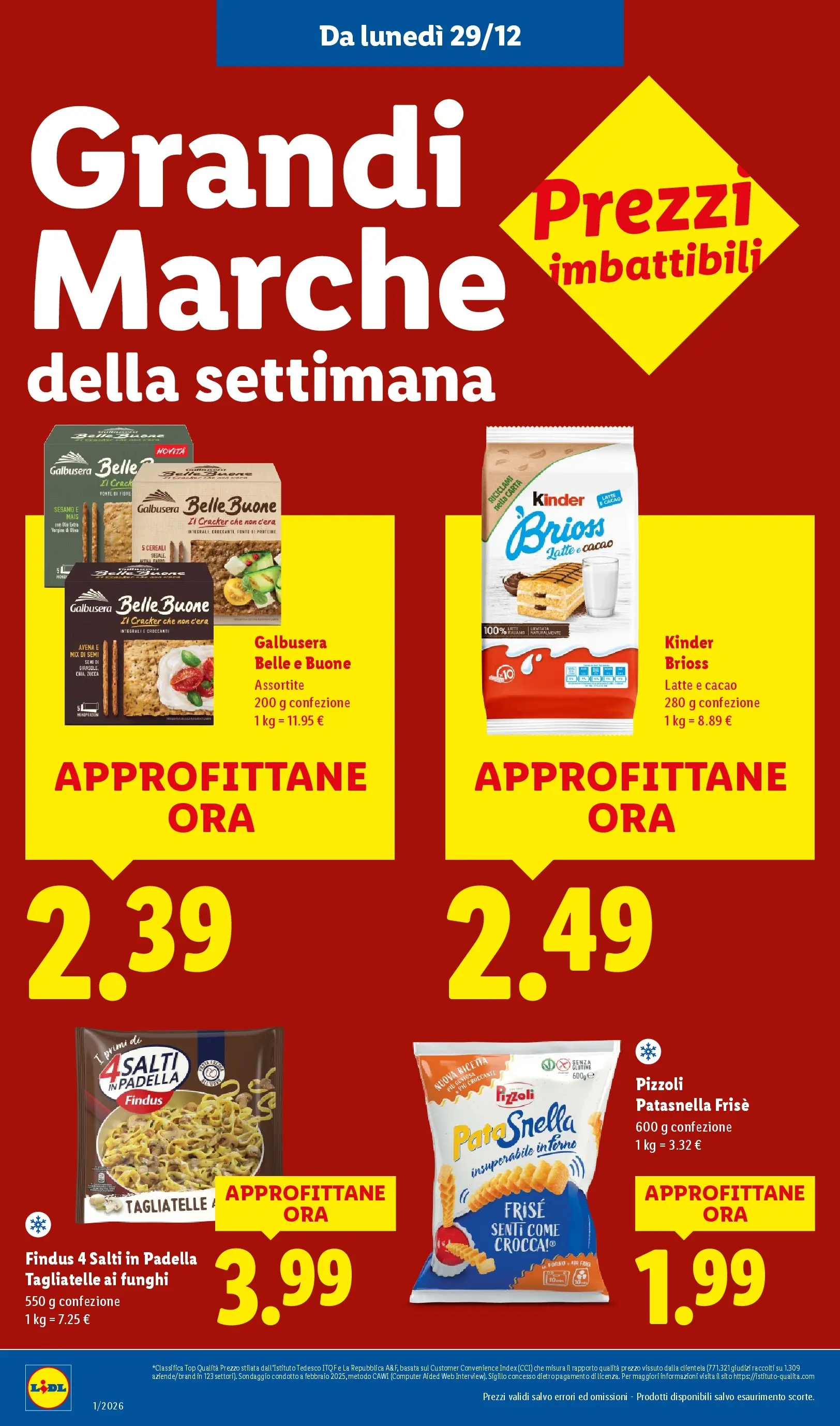 LIDL volantino della prossima settimana dal ﻿28/12/2025﻿ 📣 | Pagina: 14 | Prodotti: Tagliatelle, Cereali, Funghi, Cacao