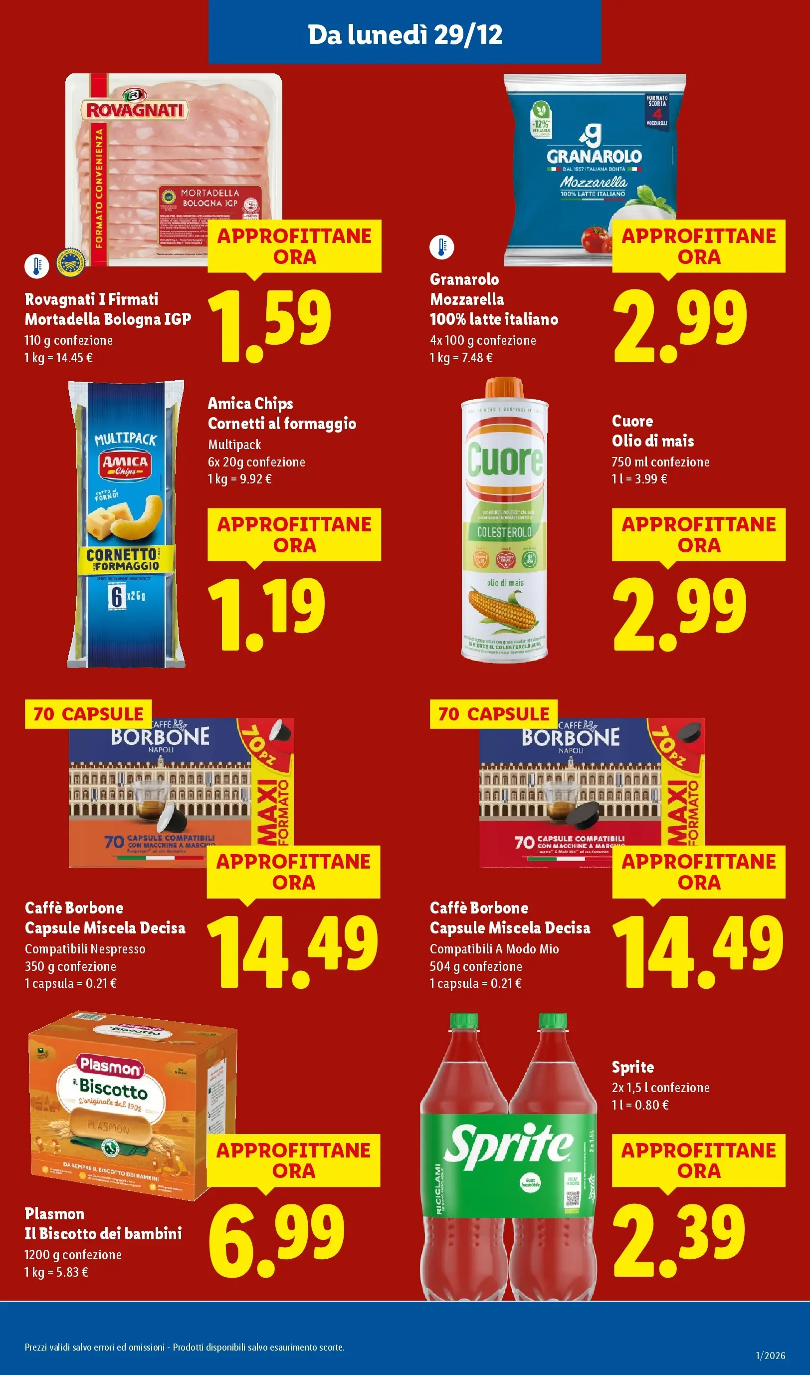 LIDL volantino della prossima settimana dal ﻿28/12/2025﻿ 📣 | Pagina: 15 | Prodotti: Caffè, Cornetto, Mozzarella, Olio