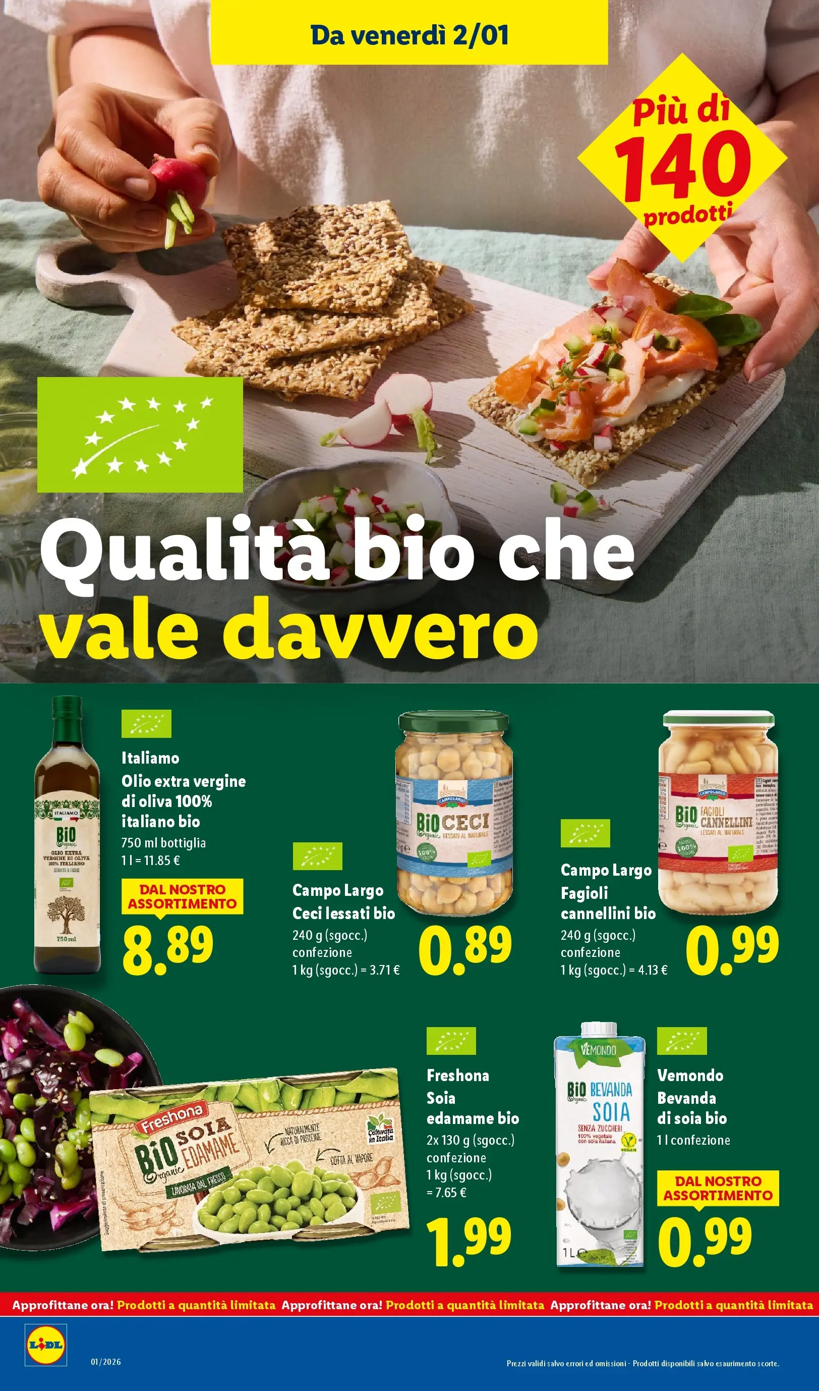 LIDL volantino della prossima settimana dal ﻿28/12/2025﻿ 📣 | Pagina: 24 | Prodotti: Cannellini, Olive, Olio extra vergine, Bottiglia