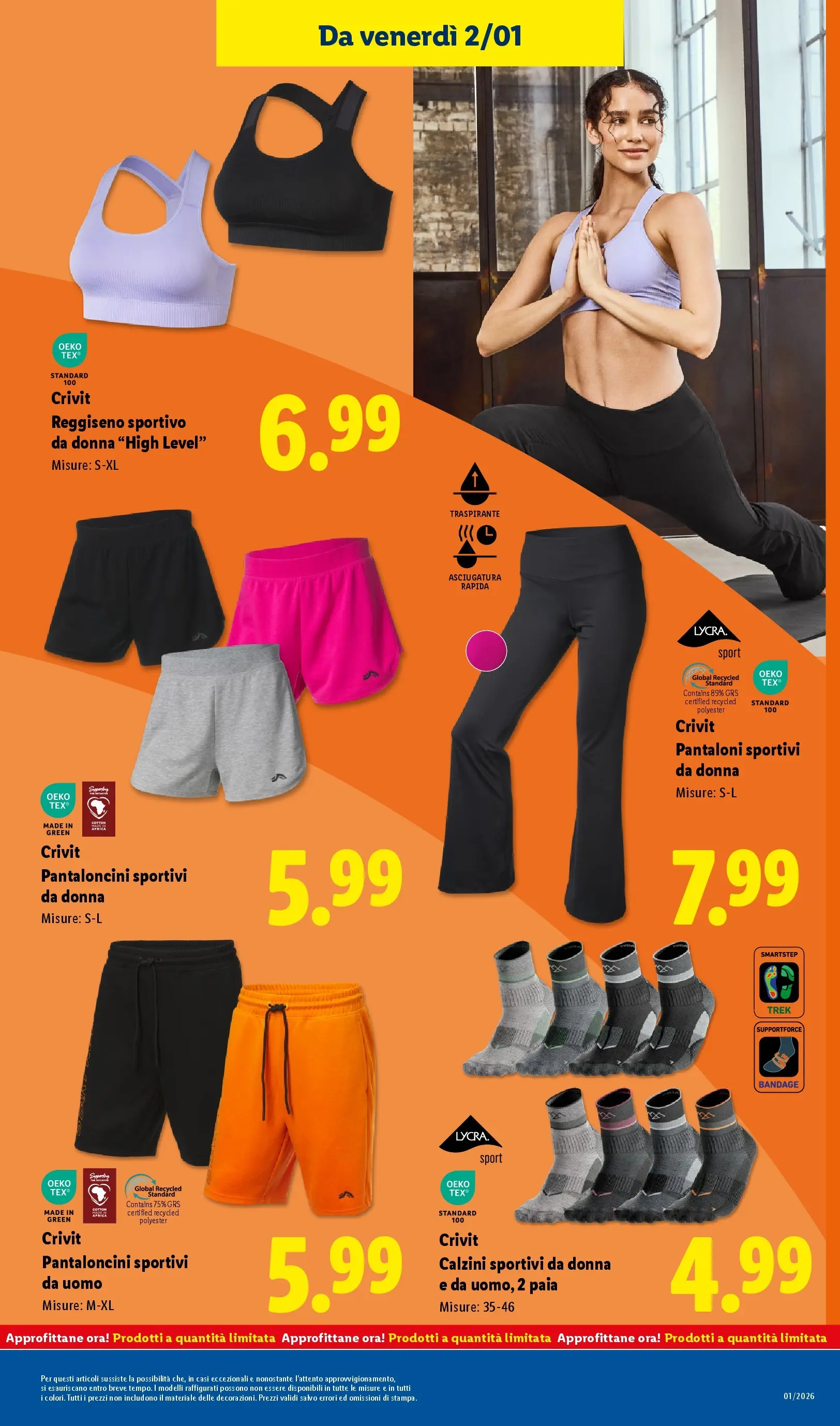 LIDL volantino della prossima settimana dal ﻿28/12/2025﻿ 📣 | Pagina: 39 | Prodotti: Pantaloni, Pantaloncini, Reggiseno, Calzini
