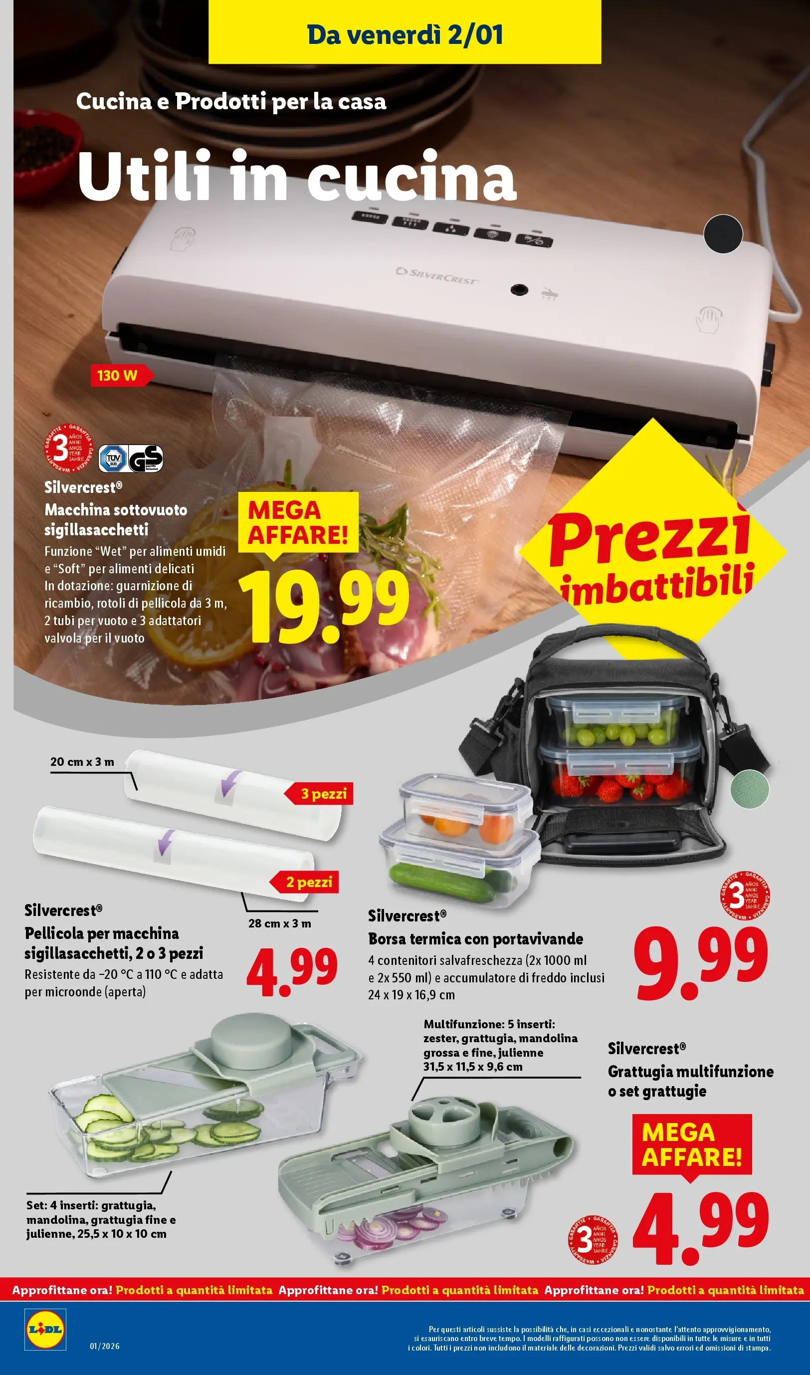 LIDL volantino della prossima settimana dal ﻿28/12/2025﻿ 📣 | Pagina: 44 | Prodotti: Macchina sottovuoto, Borsa termica, Borsa, Pellicola