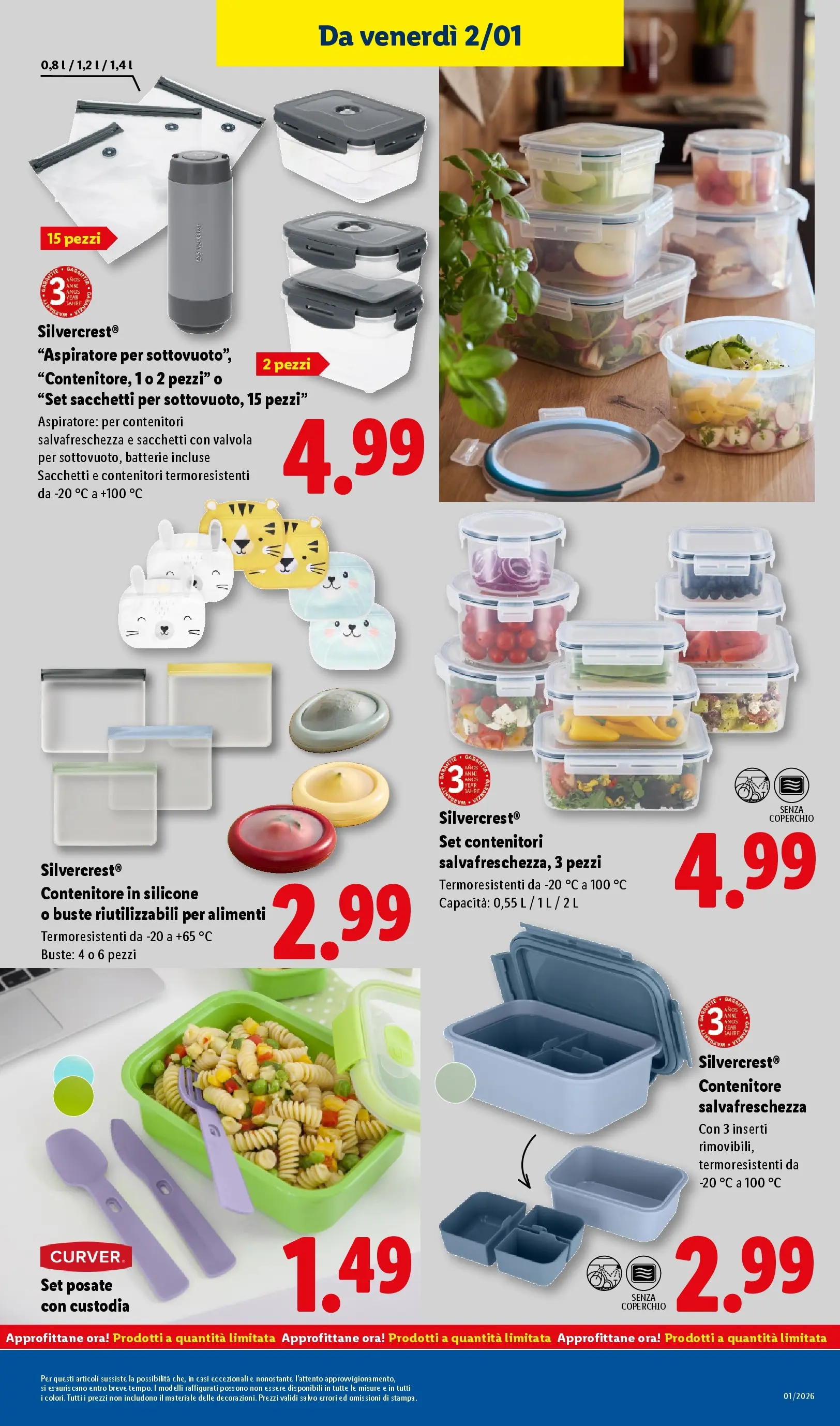 LIDL volantino della prossima settimana dal ﻿28/12/2025﻿ 📣 | Pagina: 47 | Prodotti: Posate, Contenitore, Silicone, Batterie