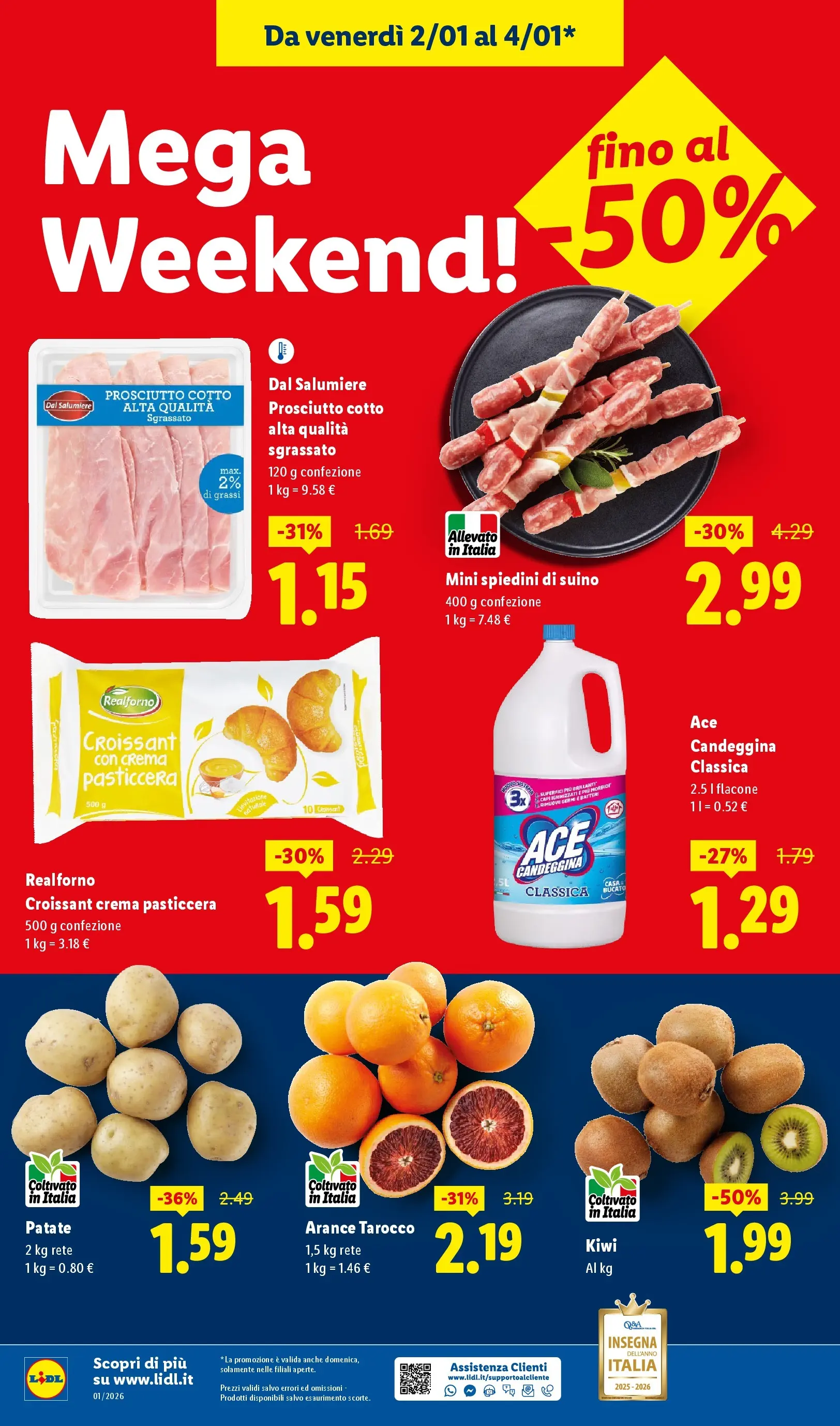 LIDL volantino della prossima settimana dal ﻿28/12/2025﻿ 📣 | Pagina: 54 | Prodotti: Prosciutto Cotto, Patate, Suino, Croissant