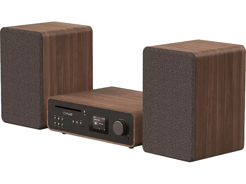 Pure Classic Stereo Kompakt Anlage, Coffee Black/Walnut; Musiksystem