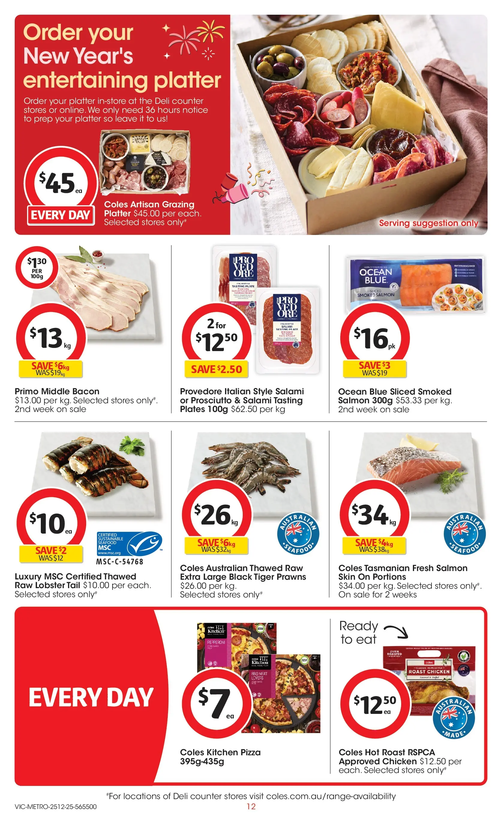 ﻿Coles catalogue valid from 25/12/2025 > Online Australia | Page: 12 | Products: Salami, Prawns, Sustainable, Seafood