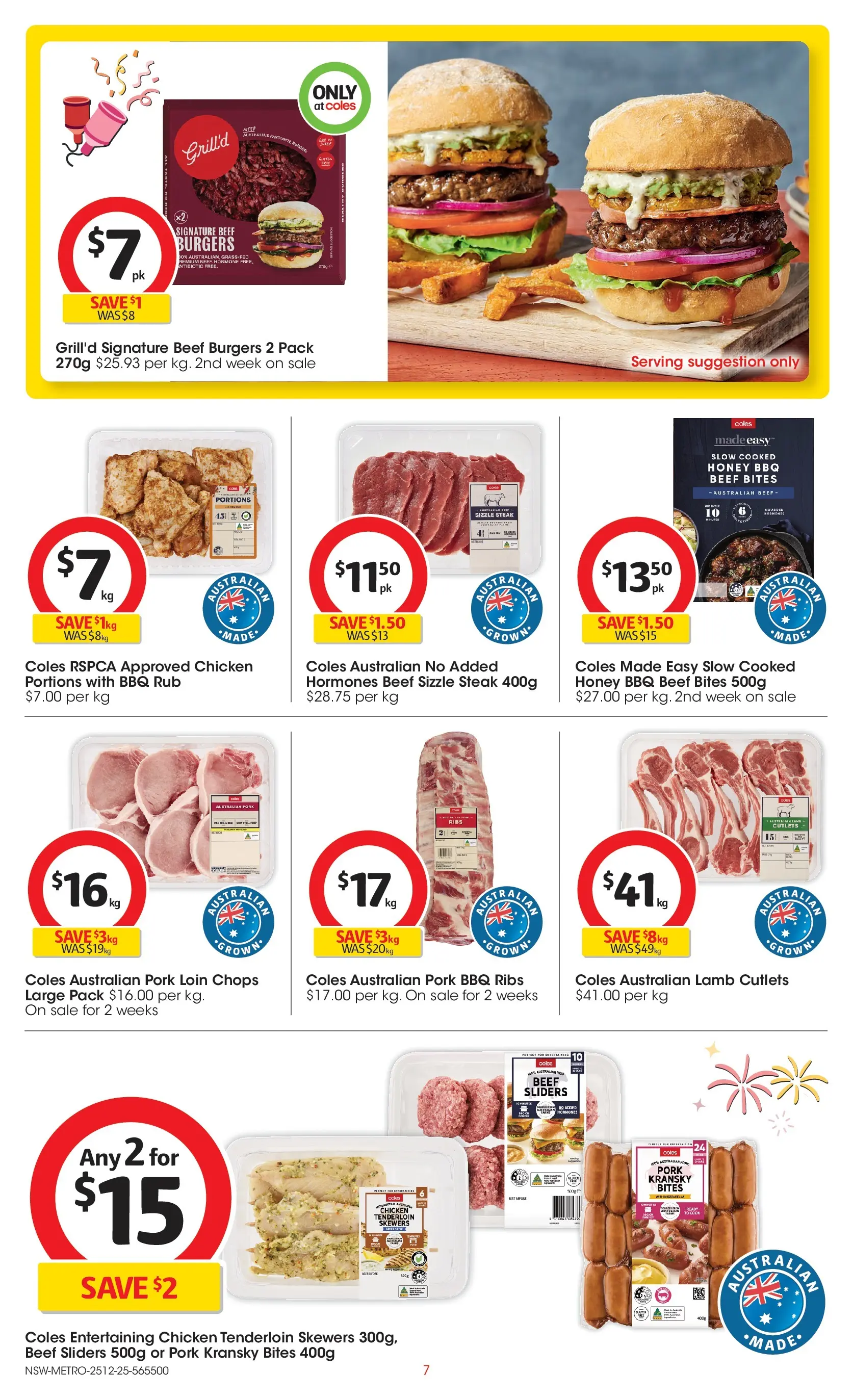 ﻿Coles catalogue valid from 25/12/2025 > Online Australia | Page: 7 | Products: Chicken, Pork, Beef, Steak
