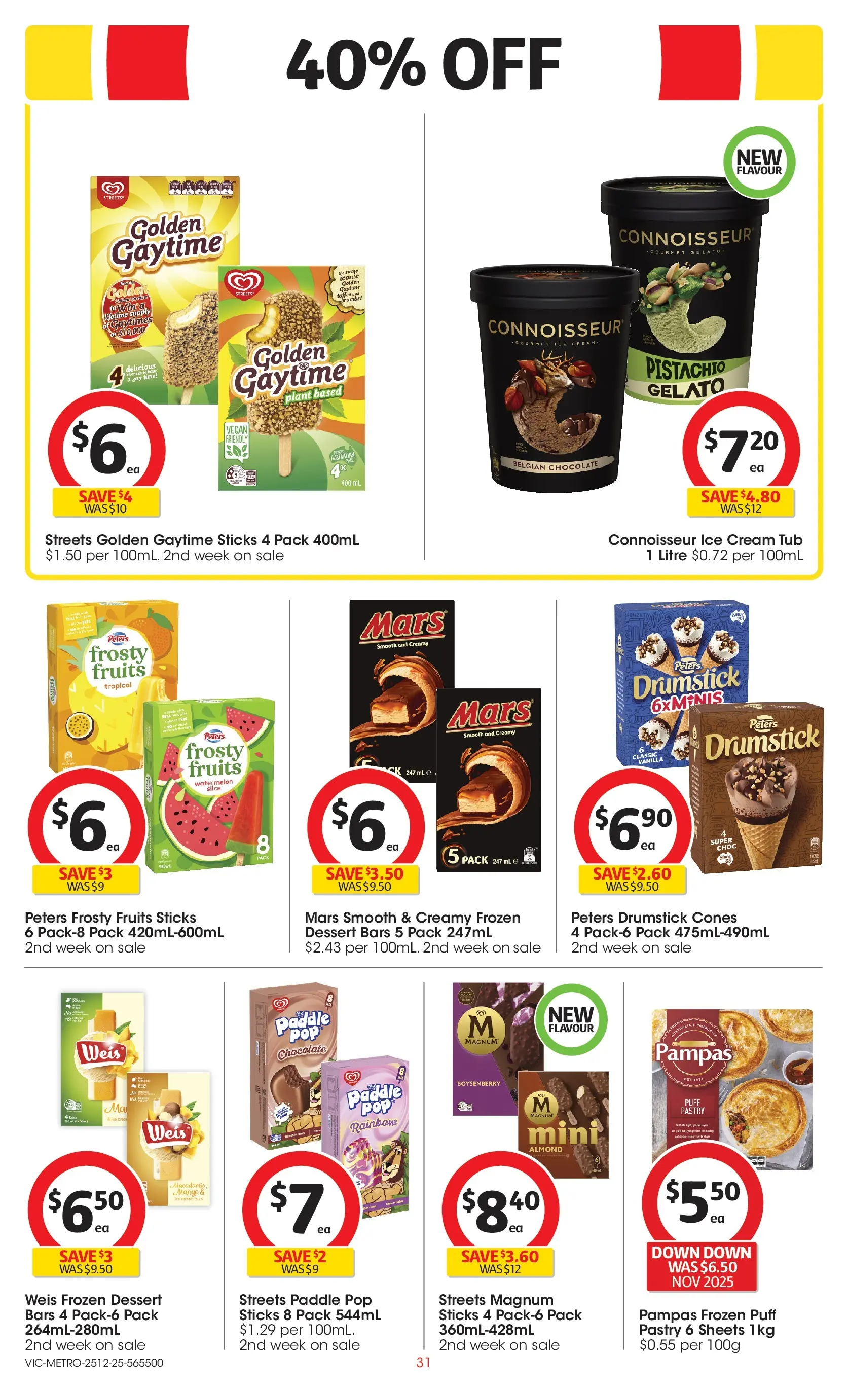 ﻿Coles catalogue valid from 25/12/2025 > Online Australia | Page: 31 | Products: Chocolate, Cream, Pastry, Ice cream