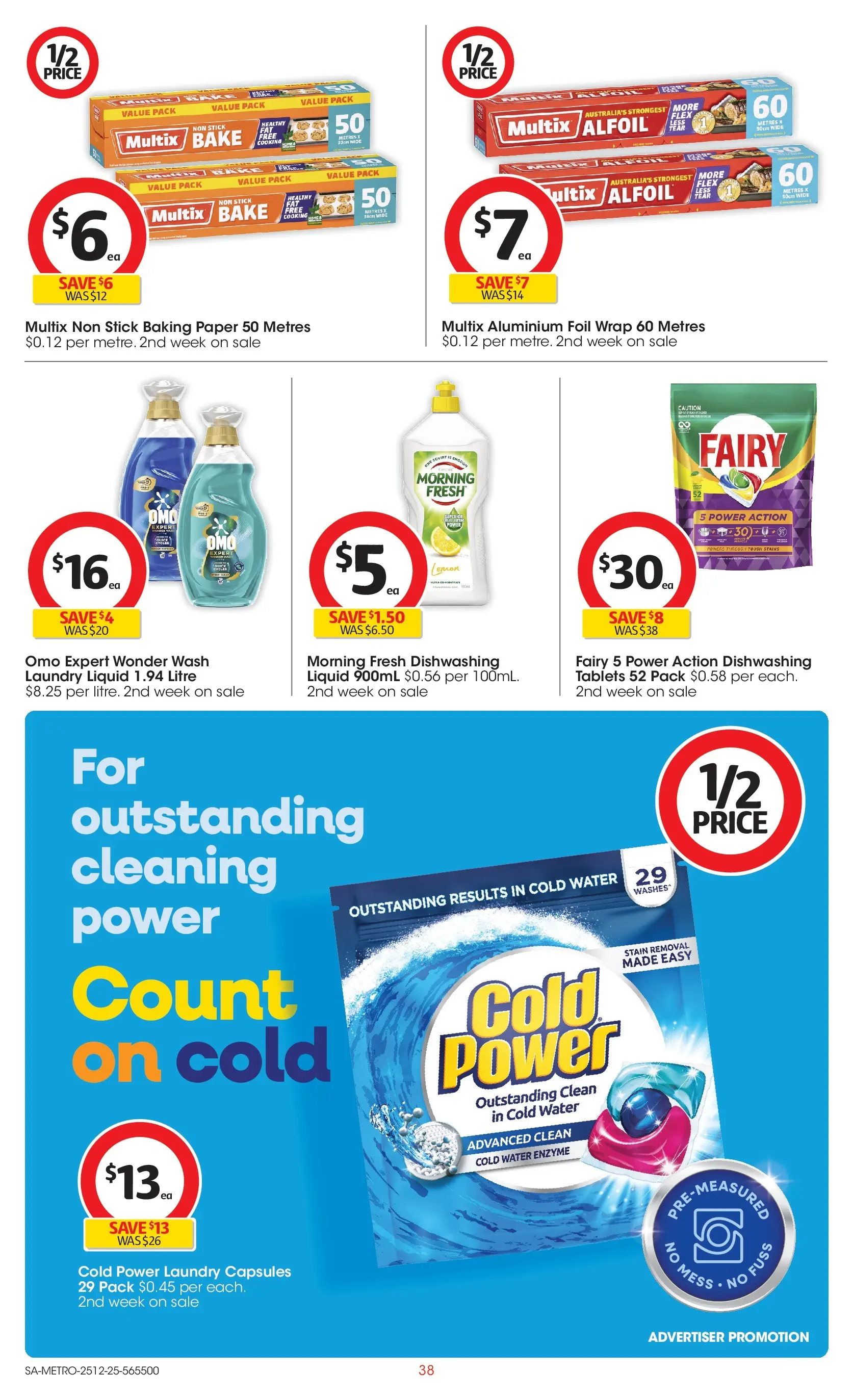 ﻿Coles catalogue valid from 25/12/2025 > Online Australia | Page: 38 | Products: Aluminium foil, Water, Laundry, Tablets
