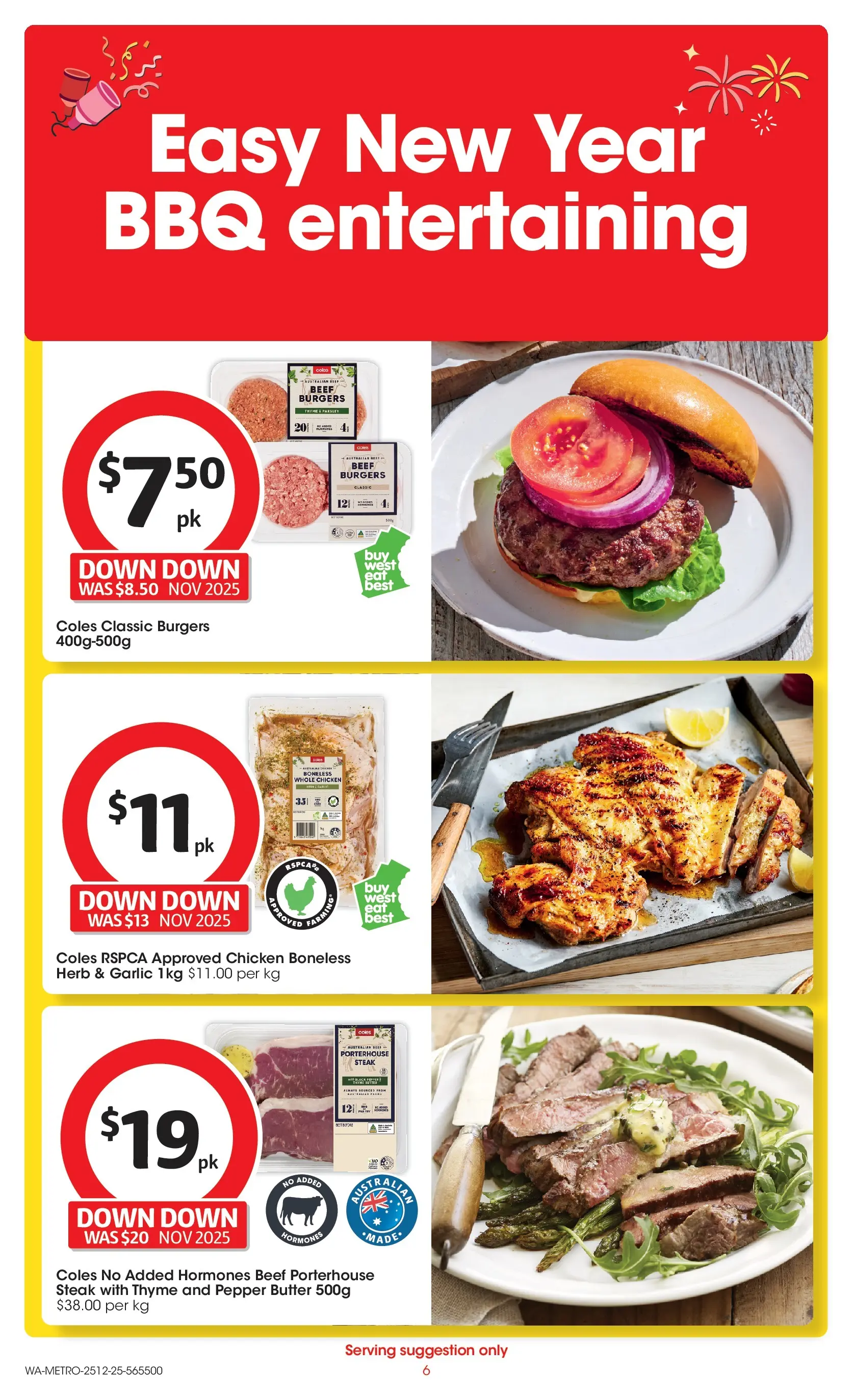 ﻿Coles catalogue valid from 25/12/2025 > Online Australia | Page: 6 | Products: Herb, Chicken, Beef, Steak
