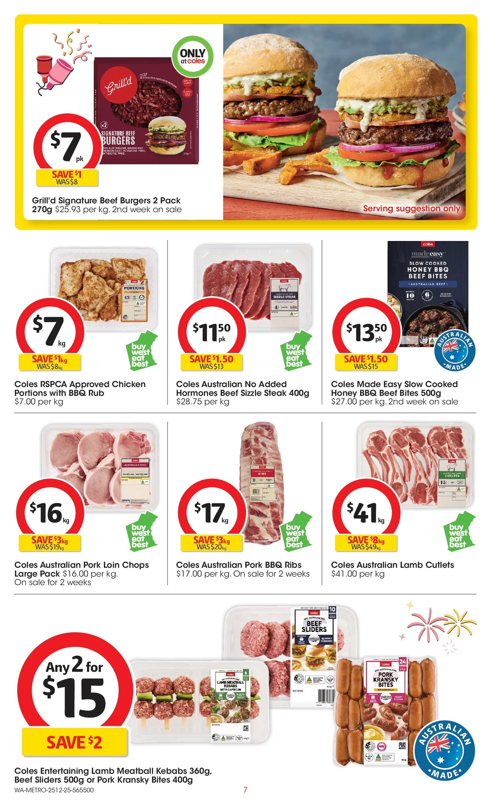 ﻿Coles catalogue valid from 25/12/2025 > Online Australia | Page: 7 | Products: Capsicum, Chicken, Lamb, Beef