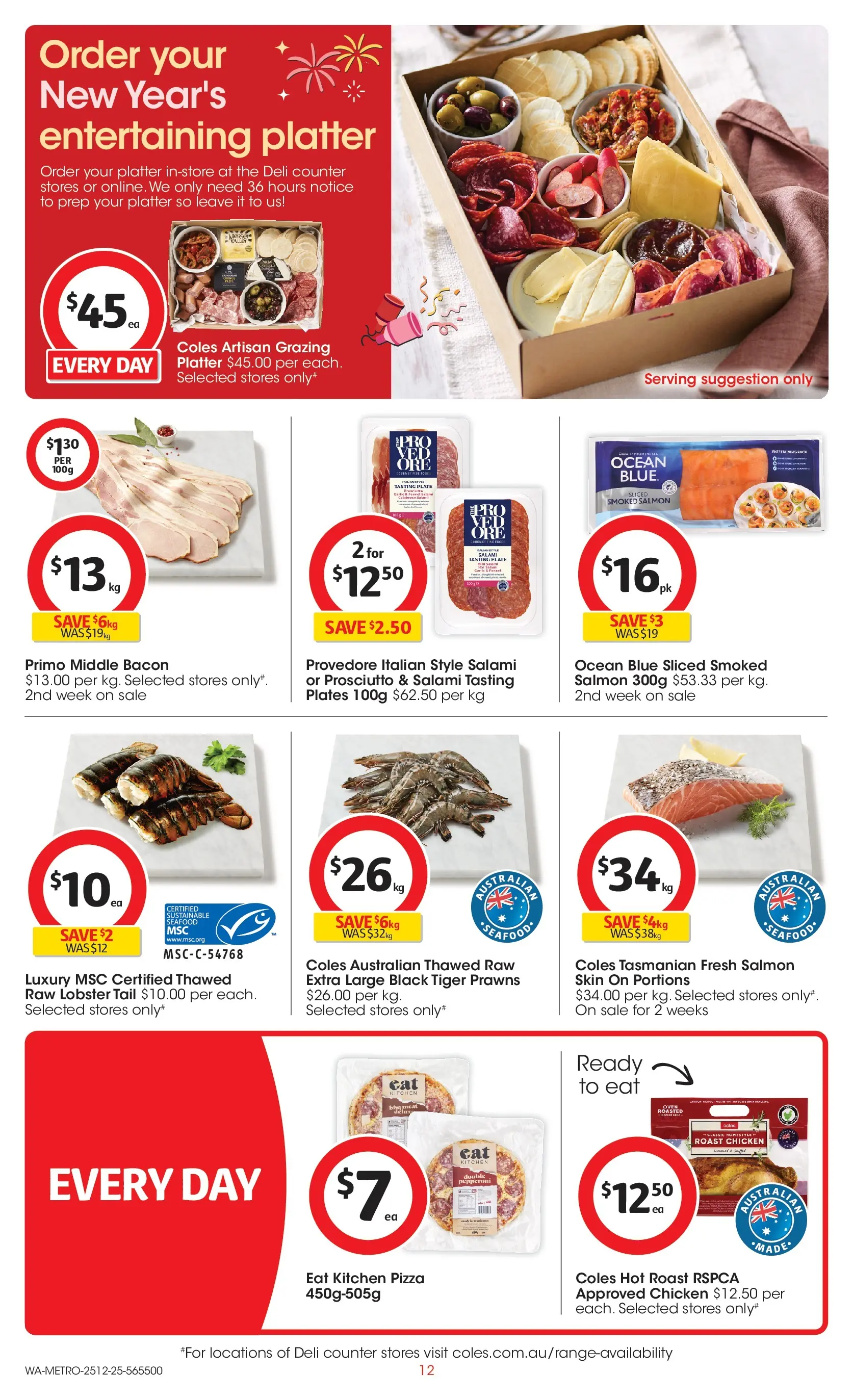 ﻿Coles catalogue valid from 25/12/2025 > Online Australia | Page: 12 | Products: Prawns, Salmon, Sustainable, Oven