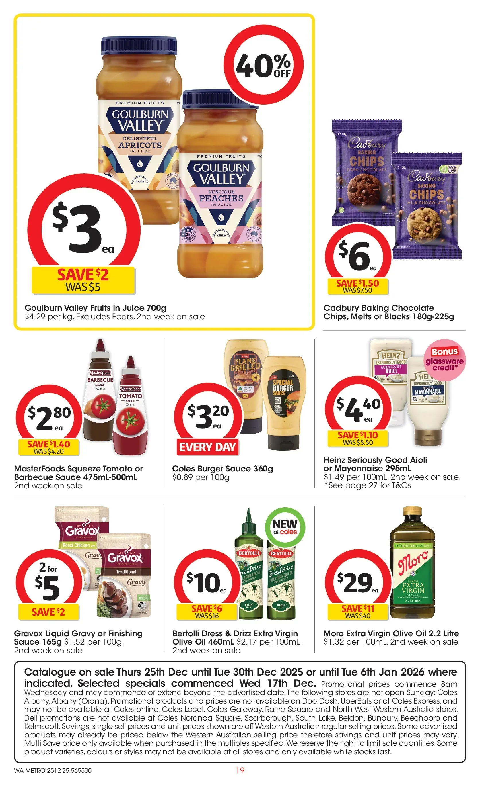 ﻿Coles catalogue valid from 25/12/2025 > Online Australia | Page: 19 | Products: Glassware, Chips, Dress, Sauce
