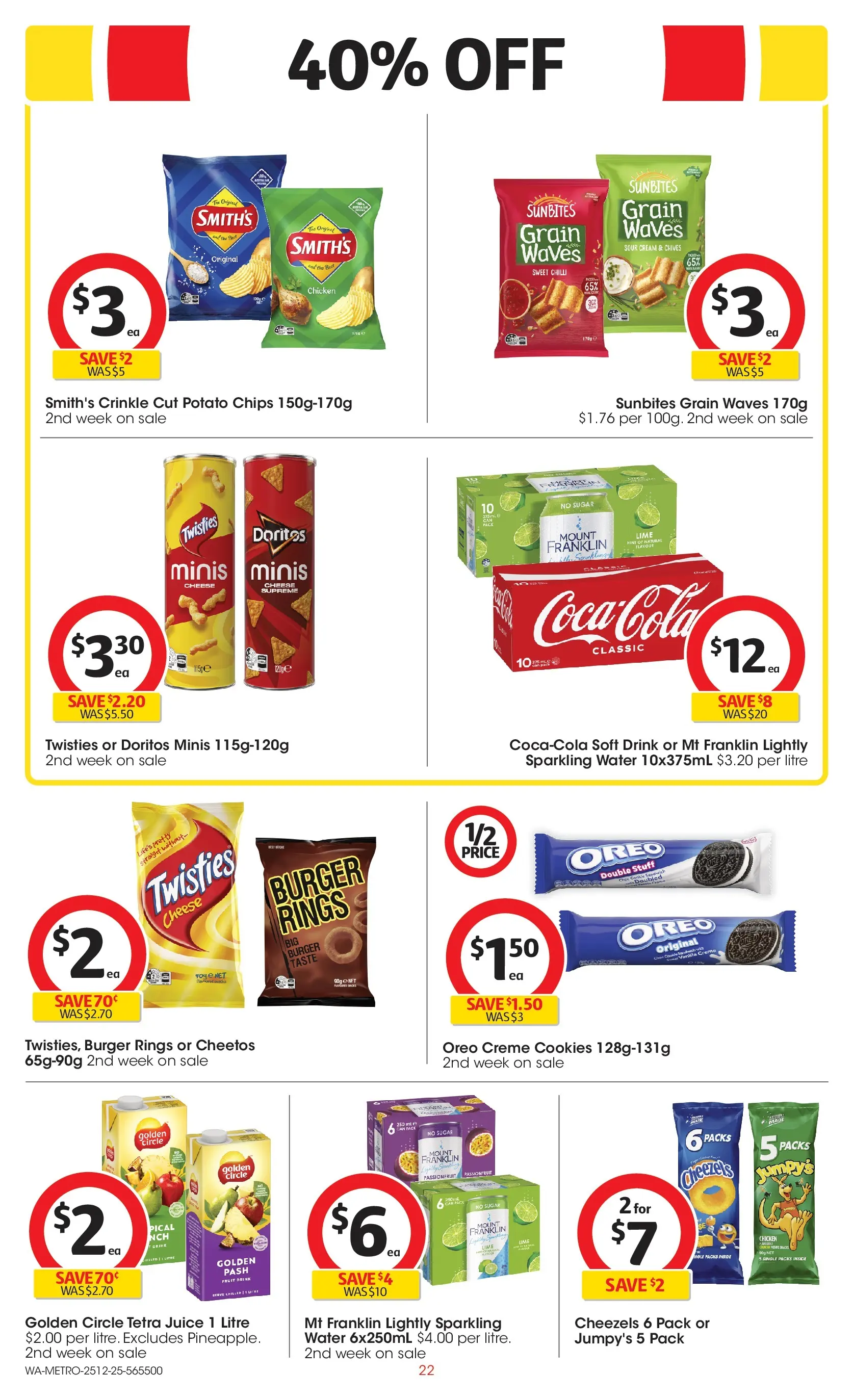﻿Coles catalogue valid from 25/12/2025 > Online Australia | Page: 22 | Products: Juice, Chips, Cream, Chilli