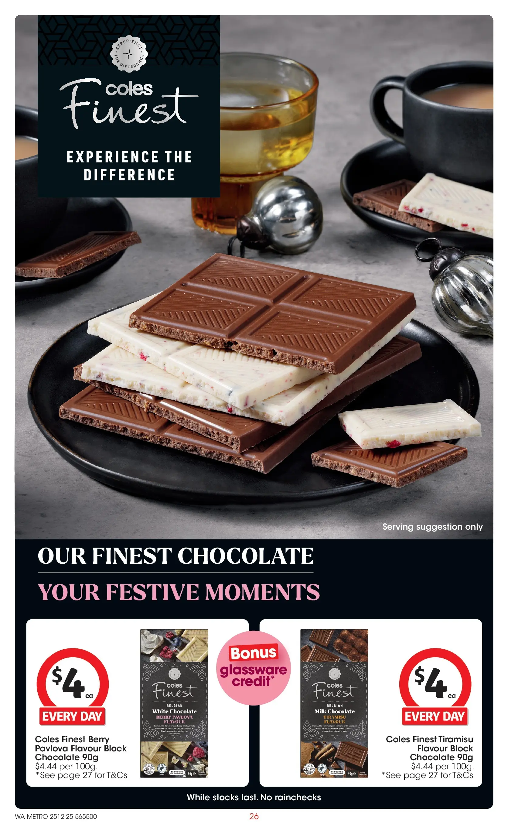 ﻿Coles catalogue valid from 25/12/2025 > Online Australia | Page: 26 | Products: Milk, Chocolate, Glassware, Pavlova