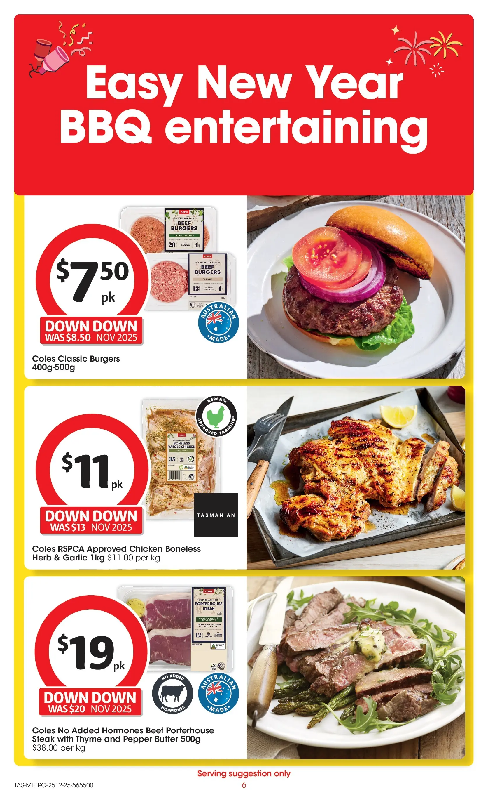 ﻿Coles catalogue valid from 25/12/2025 > Online Australia | Page: 6 | Products: Chicken, Beef, Pepper, Garlic