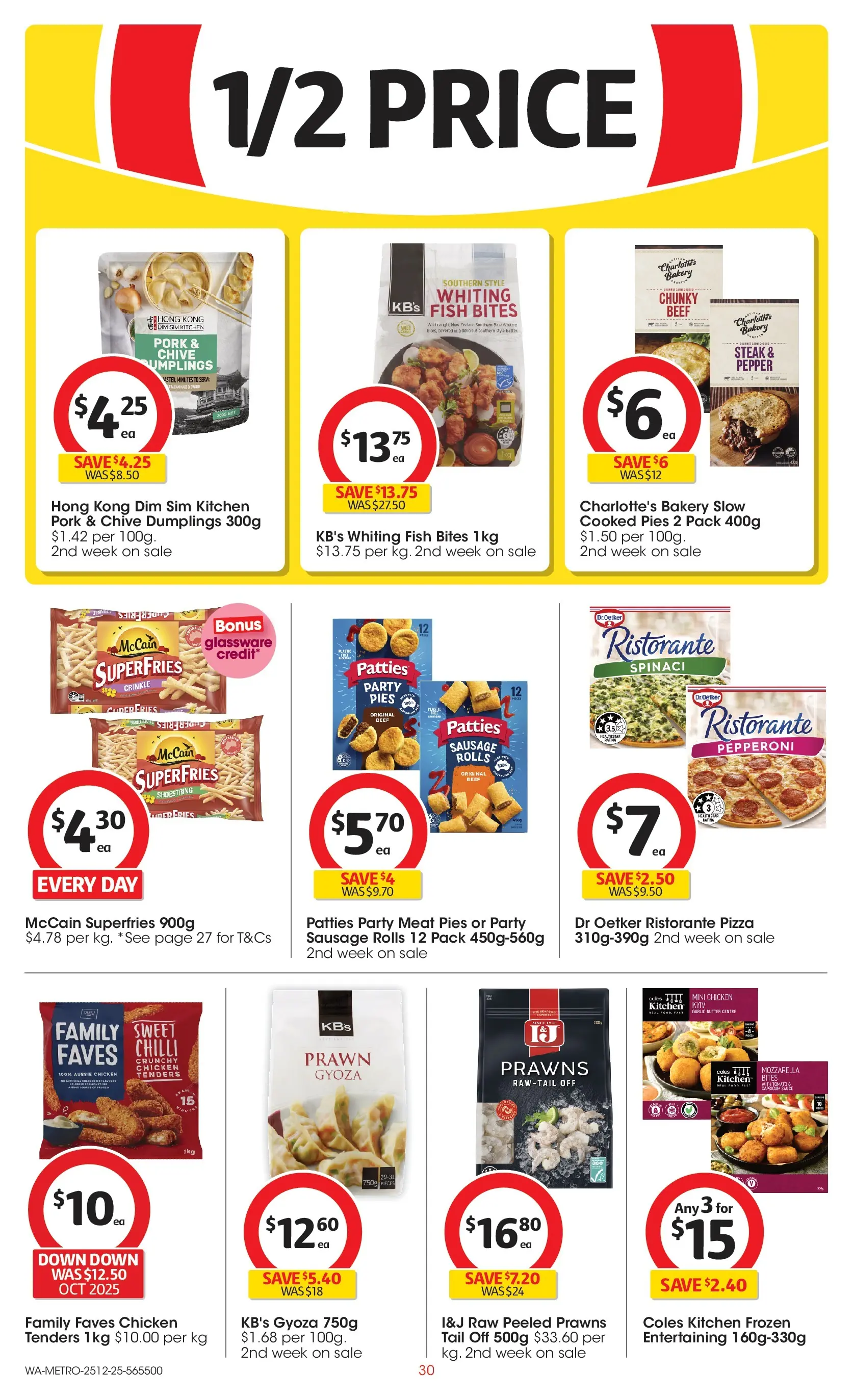 ﻿Coles catalogue valid from 25/12/2025 > Online Australia | Page: 30 | Products: Fish, Prawns, Chilli, Pies