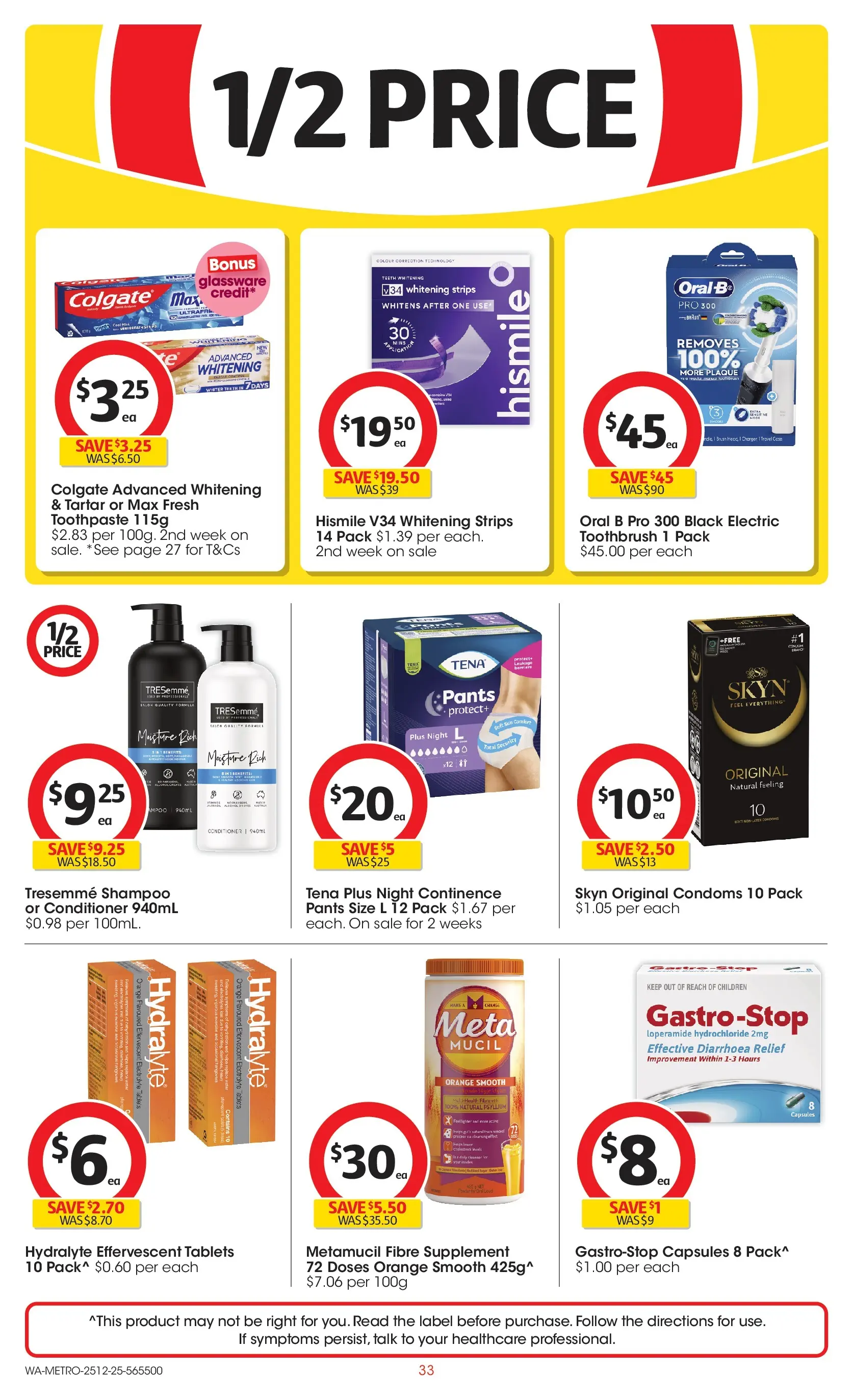 ﻿Coles catalogue valid from 25/12/2025 > Online Australia | Page: 33 | Products: Shampoo, Conditioner, Toothpaste, Pants