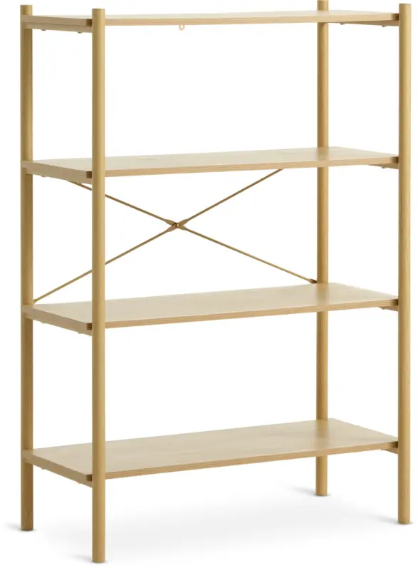 JYSK Етажерка LINDVED 4 рафта цвят натурален дъб