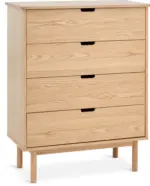JYSK JYSK Скрин STUBBERUP 4 чекмеджета цвят натурален дъб