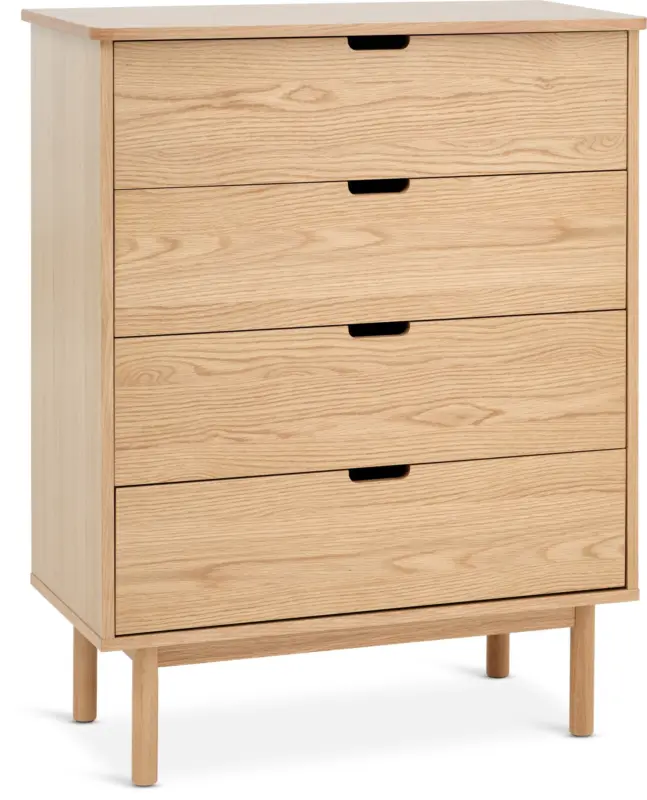 JYSK Скрин STUBBERUP 4 чекмеджета цвят натурален дъб