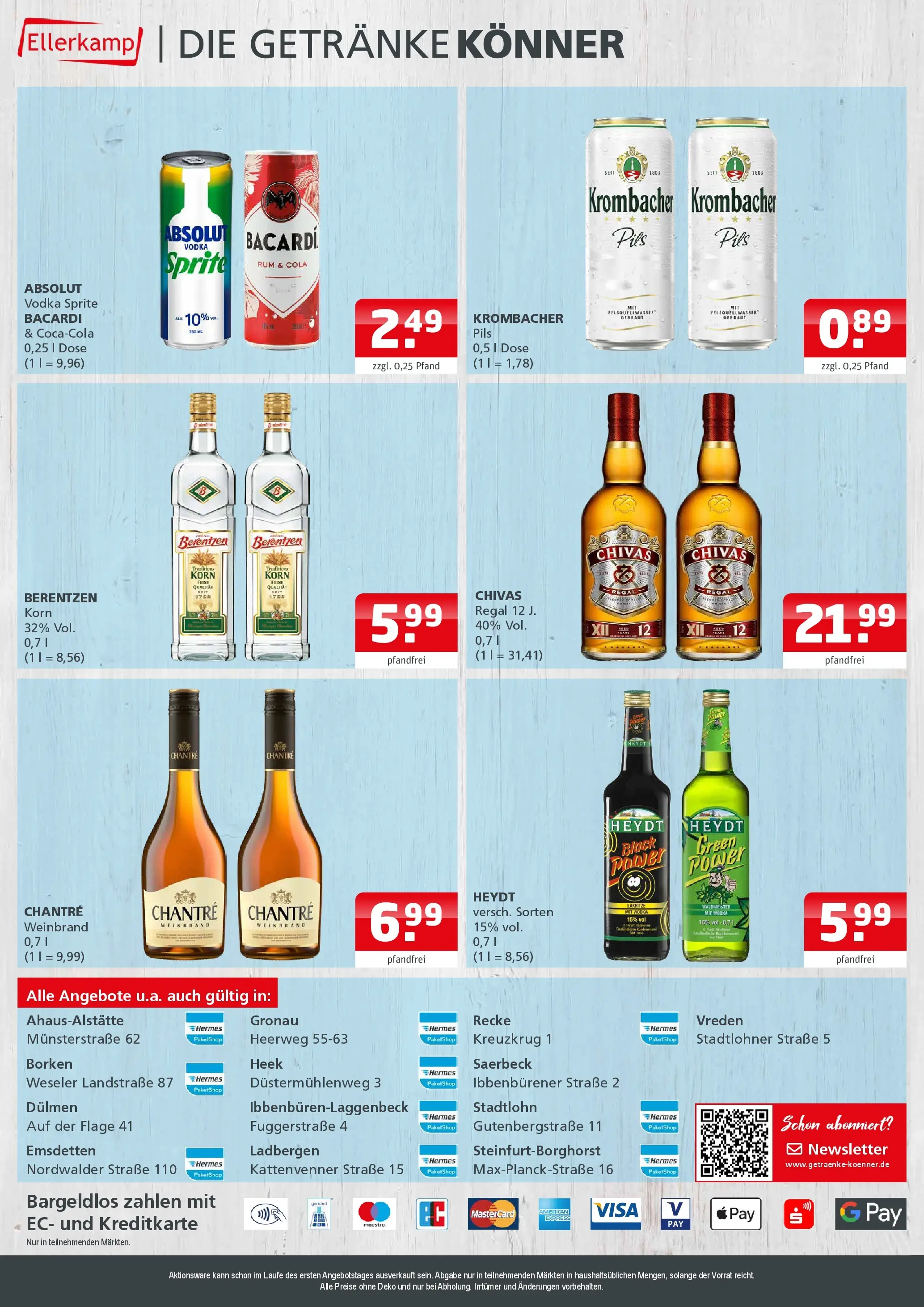 Entdecke - Getränke Ellerkamp: Getränkeangebote (ab 28.12.2025) zum Blättern | Seite: 4 | Produkte: Cola, Pils, Vodka, Berentzen