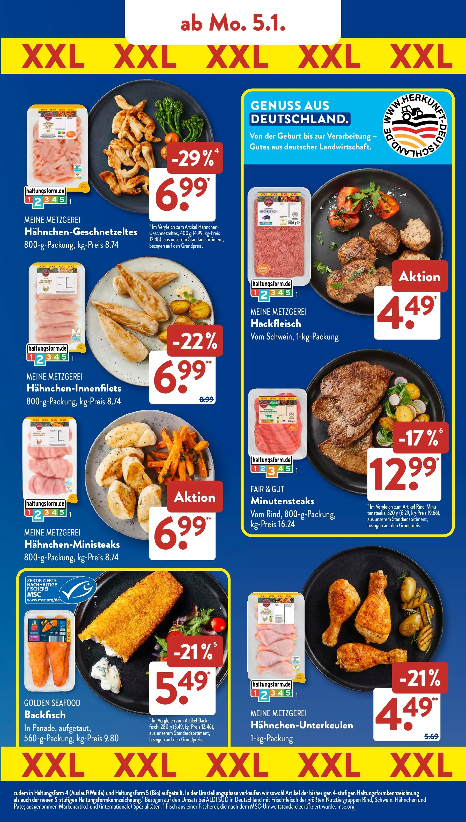 Aldi Süd - Aldi Süd: Wochenangebote (ab 04.01.2025) zum Blättern | Seite: 7 | Produkte: Hahnchen, Fisch, Hackfleisch