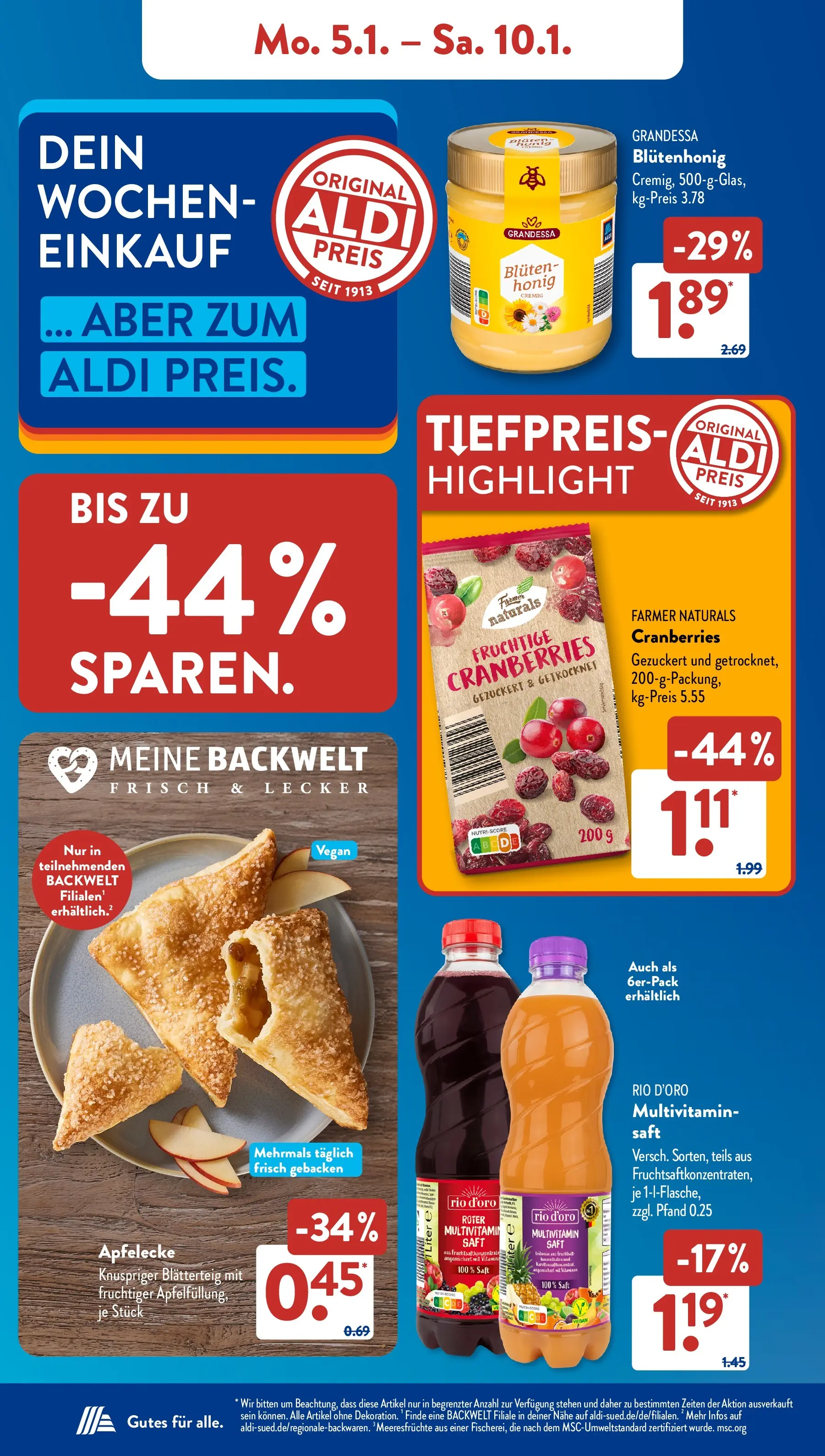 Aldi Süd - Aldi Süd: Wochenangebote (ab 04.01.2025) zum Blättern | Seite: 8 | Produkte: Meeresfrüchte, Saft