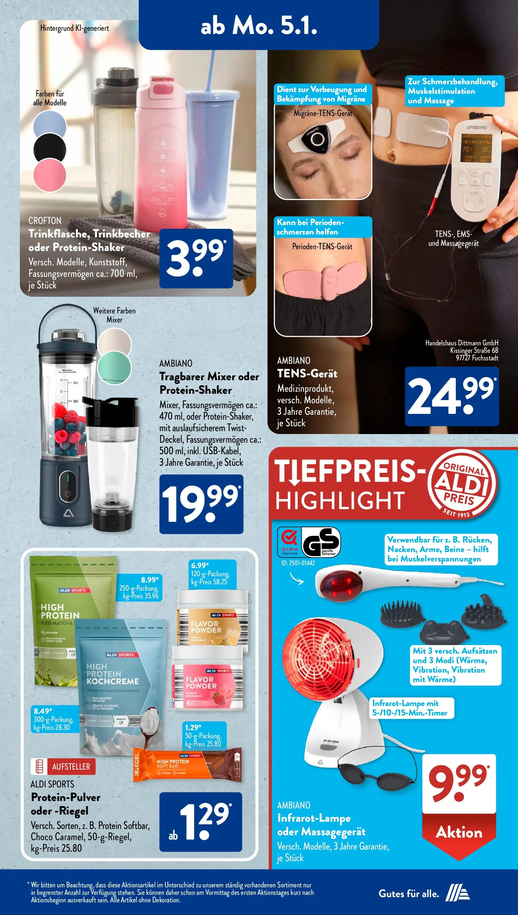 Aldi Süd - Aldi Süd: Wochenangebote (ab 04.01.2025) zum Blättern | Seite: 16 | Produkte: Mixer, Massagegerät