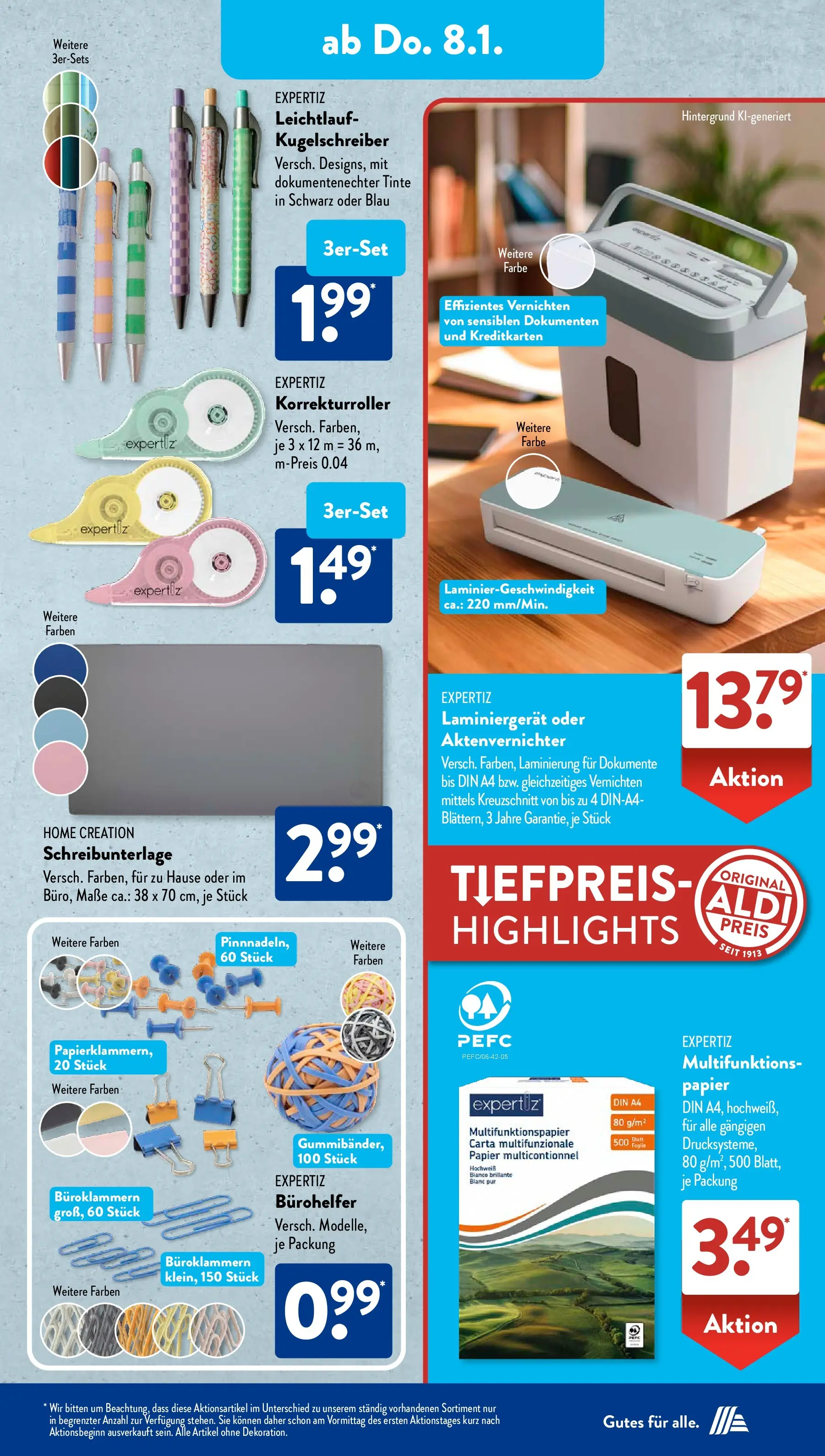 Aldi Süd - Aldi Süd: Wochenangebote (ab 04.01.2025) zum Blättern | Seite: 22 | Produkte: Aktenvernichter, Home creation