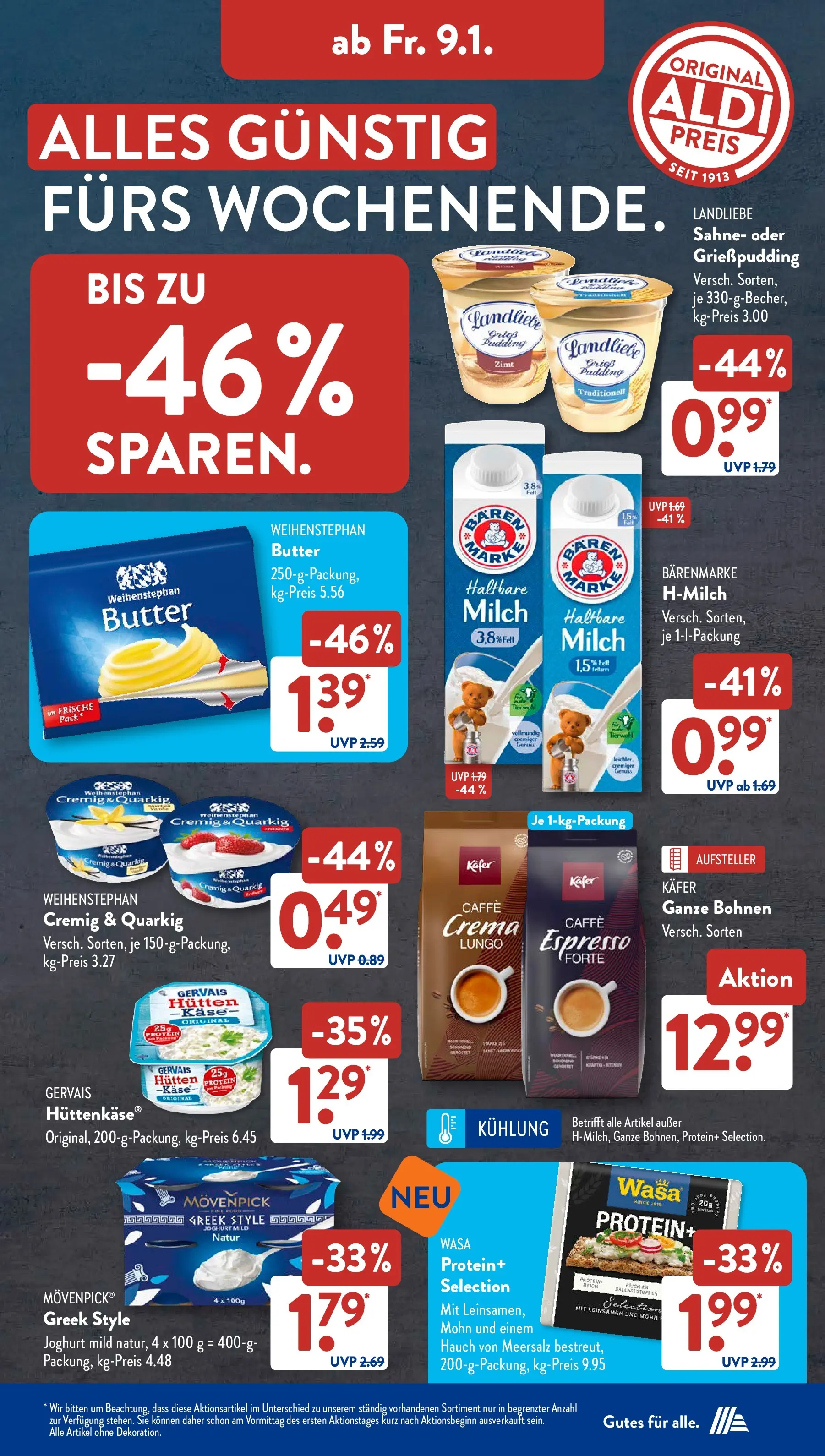 Aldi Süd - Aldi Süd: Wochenangebote (ab 04.01.2025) zum Blättern | Seite: 24 | Produkte: Käse, Joghurt, Pudding, Sahne