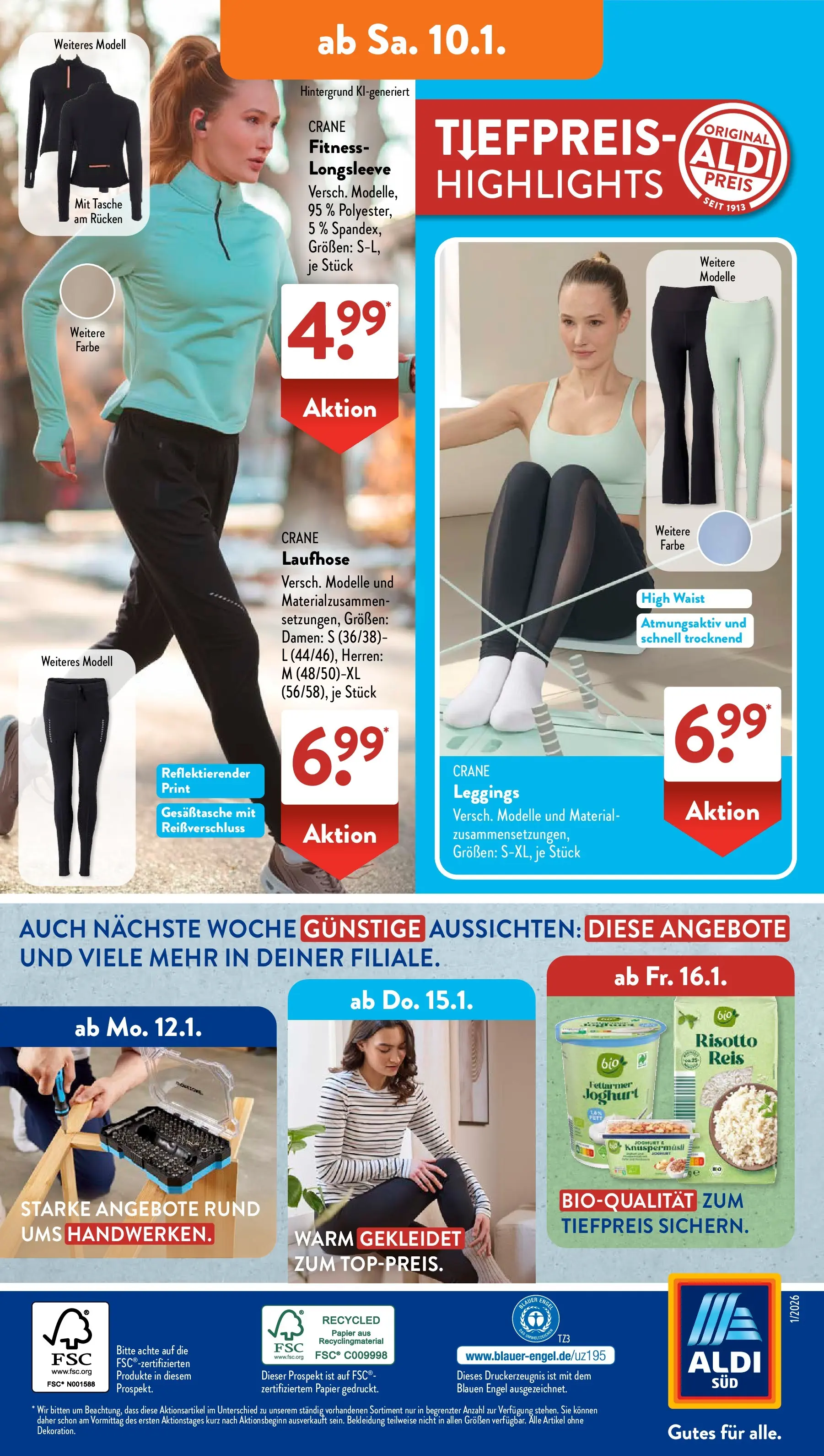 Aldi Süd - Aldi Süd: Wochenangebote (ab 04.01.2025) zum Blättern | Seite: 29 | Produkte: Joghurt, Bekleidung, Leggings, Reis